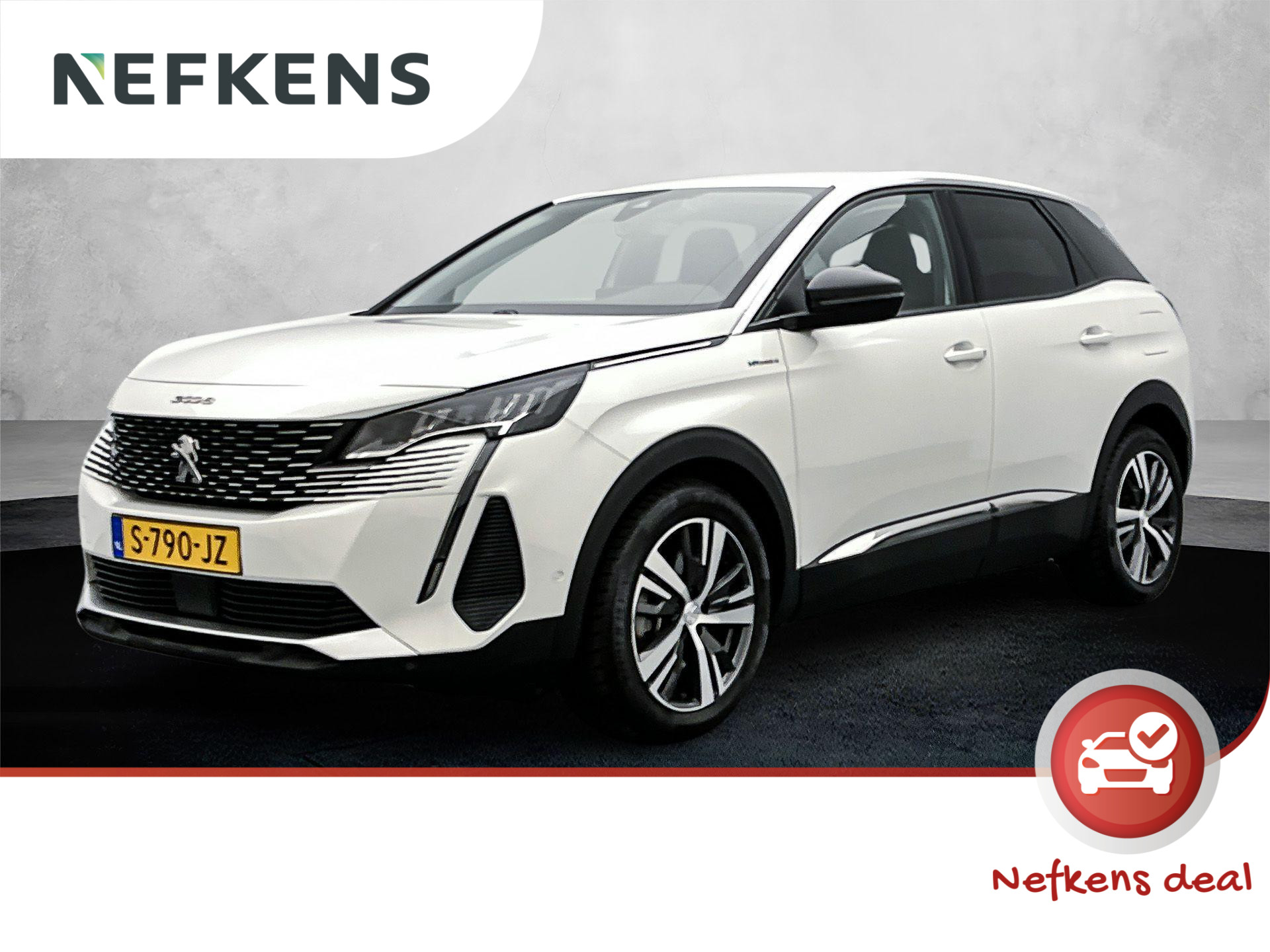 Peugeot 3008 SUV Allure Pack Business 1.6 Plug-in HYbrid4 300pk Automaat | Navigatie | Achteruitrijcamera | Climate Control | Keyless | Dodehoeksensor | Parkeersensoren v+a | Cruise Control | Stoelverwarming | Led koplampen | Apple Carplay / Android Auto | Bluetooth | DAB+ radio | Donker getint glas | 18" lichtmetalen velgen |