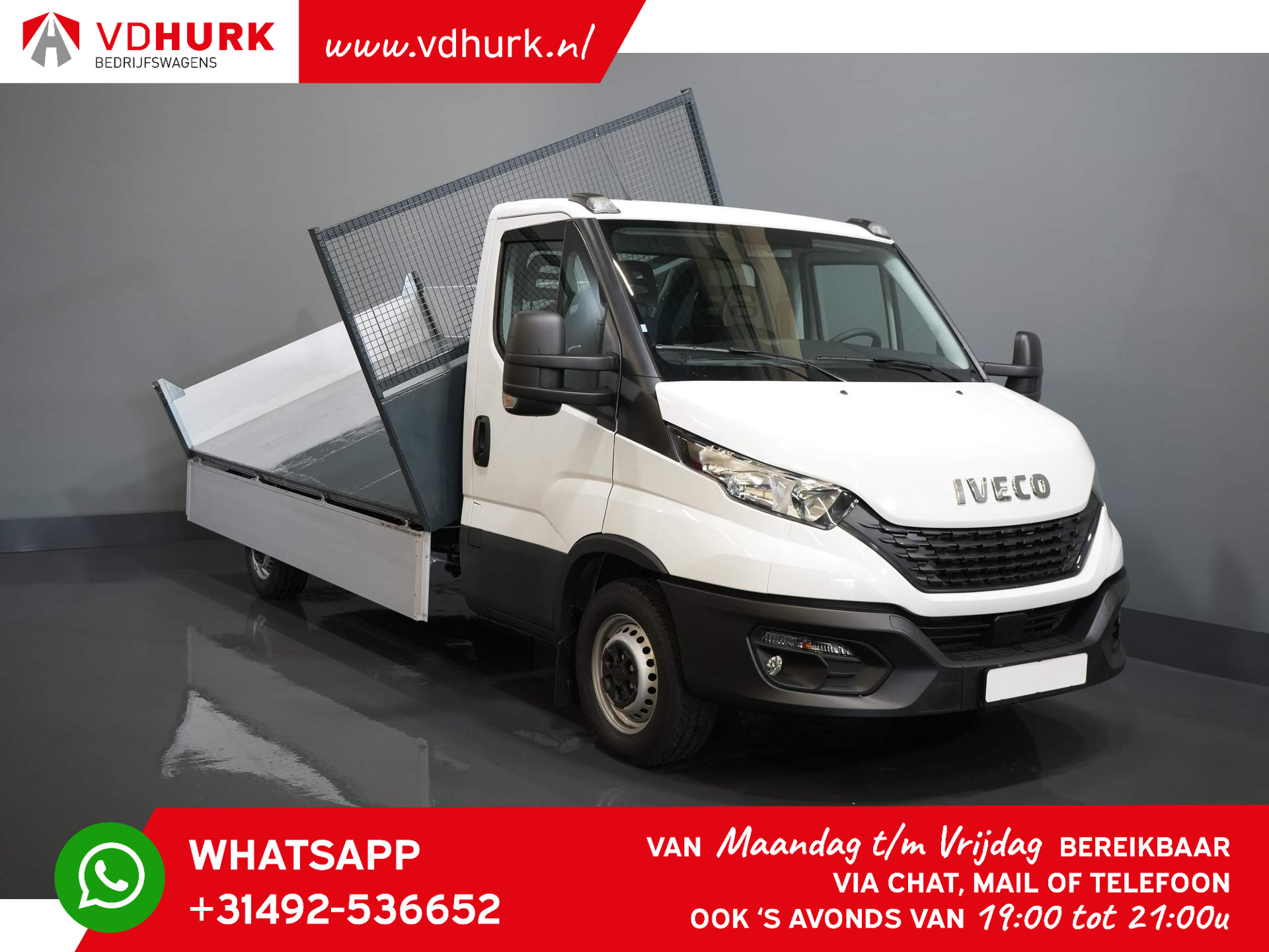 Iveco Daily 300 KM!! 3.0 180 pk 3 Zijde Kipper/ kieper/ Tipper/ 3.5T trekverm./ Open laadbak/ dreiseiten/ Pritsche 3.0 180 pk 3 Zijde Kipper/ kieper/ Tipper/ 3.5T trekverm./ Open laadbak/ dreiseiten/ Pritsche