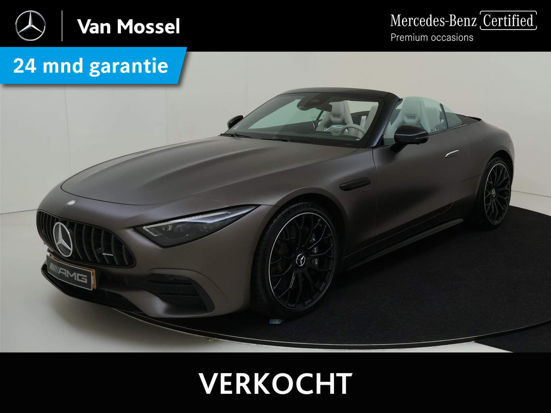 Mercedes-Benz SL Roadster AMG 43 / AMG Monza grey magno / 21 Inch / Volledig Xpel bescherming/ Nappaleder / Burmester / Memory Seats/