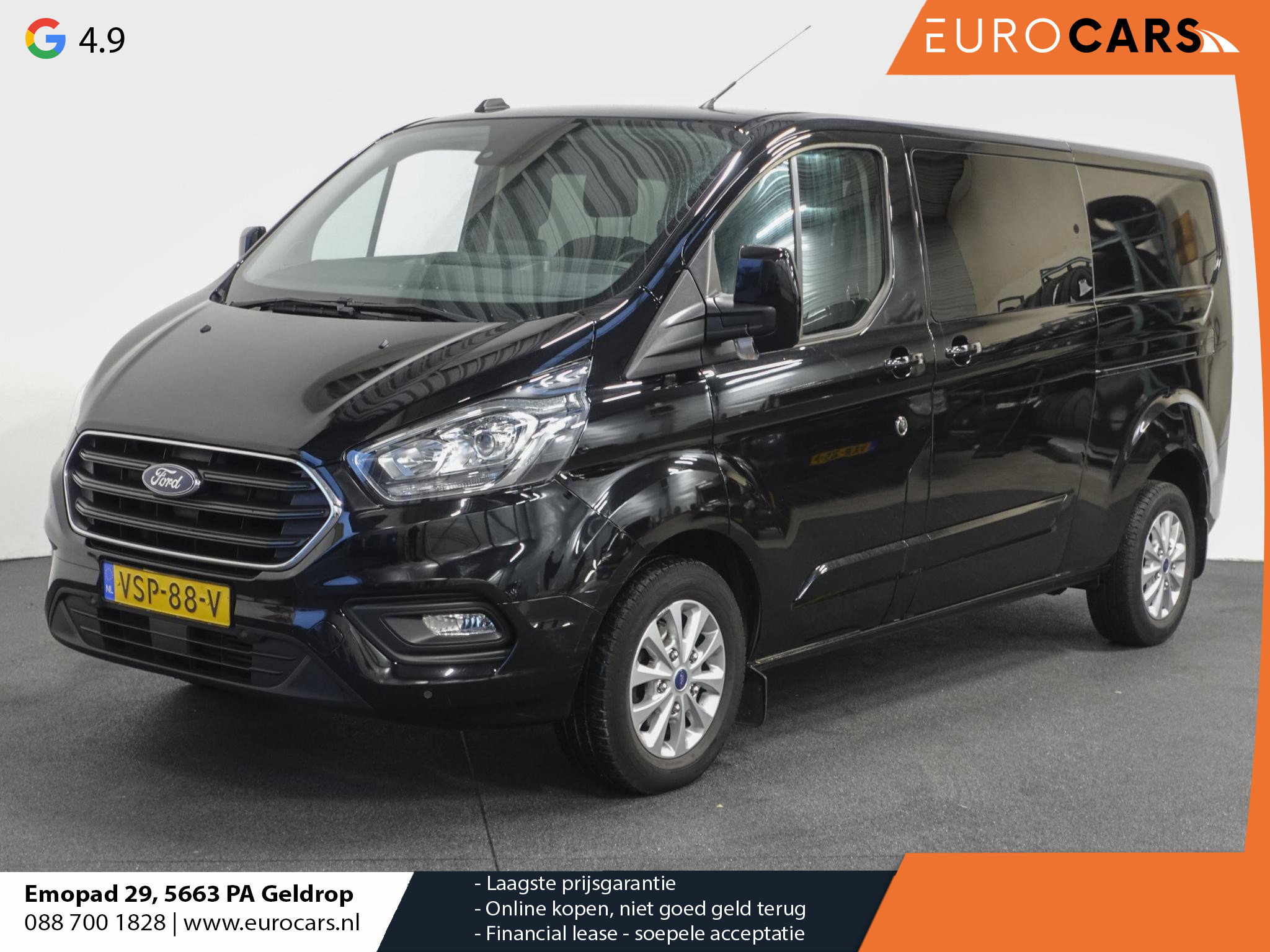 Ford Transit Custom 300 2.0 TDCI L2H1 Limited Dubbele cabine Automaat Navigatie Airco 2 Schuifdeuren Trekhaak Carplay