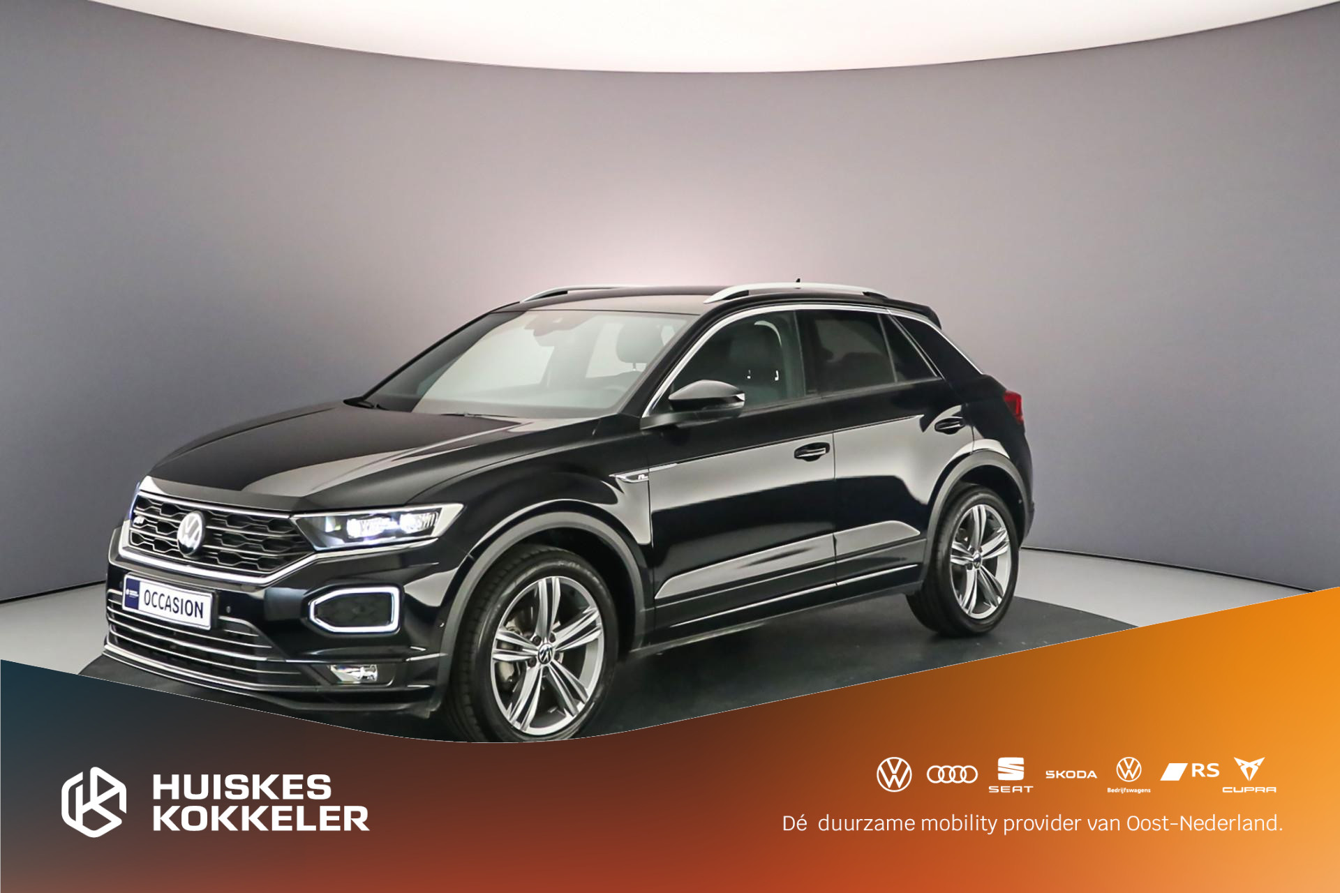 Volkswagen T-Roc Sport Business R 1.5 TSI 150pk DSG Automaat Trekhaak, Achteruitrijcamera, Navigatie, Elektrische achterklep, Adaptive cruise control, Stoelverwarming, Airco, Parkeer assistent, Parkeersensoren