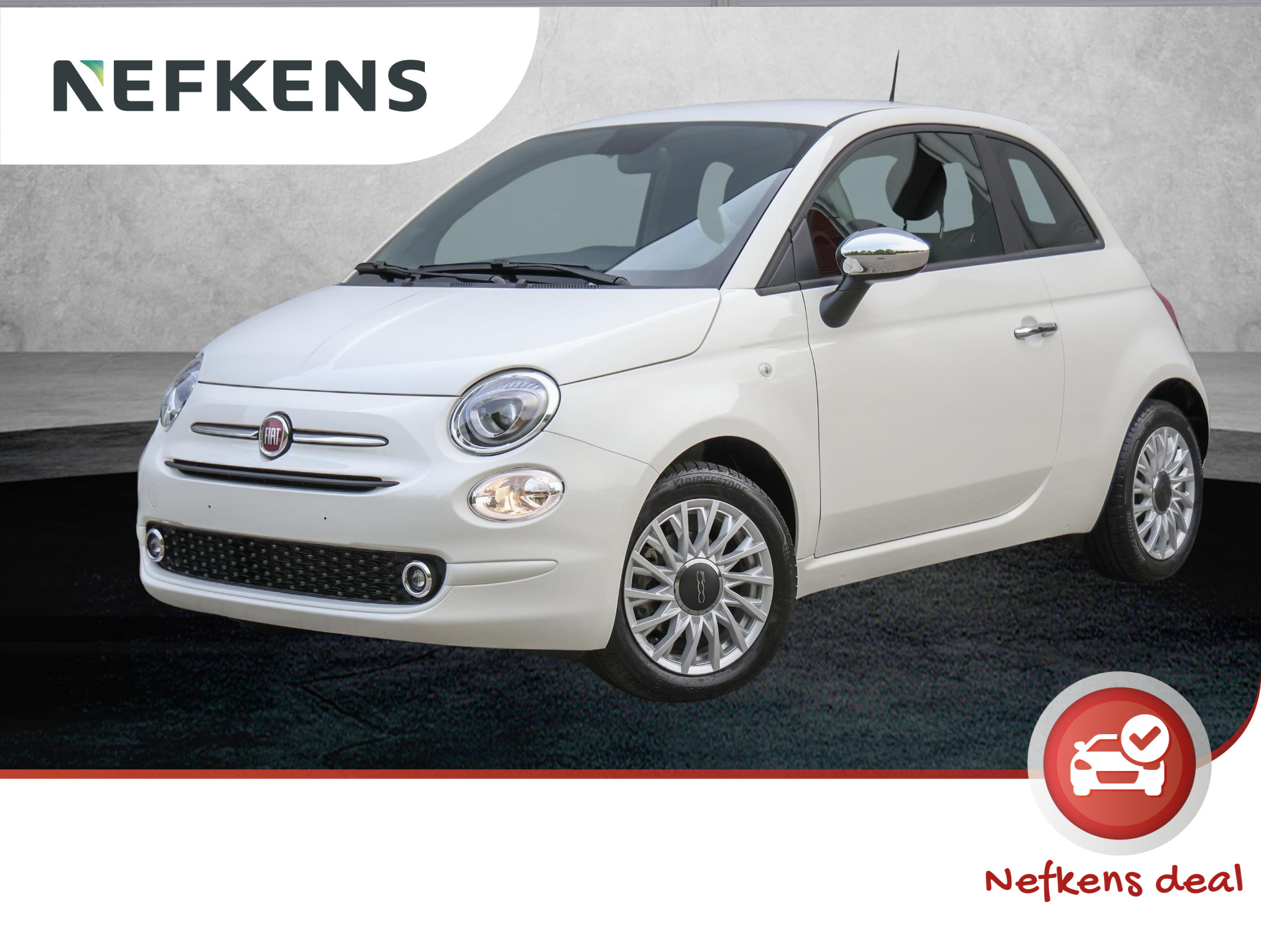 Fiat 500 69pk Hybrid Dolcevita (1ste eig./Airco/Cruise/NAV./7"Scherm/PDC/P.Glass)