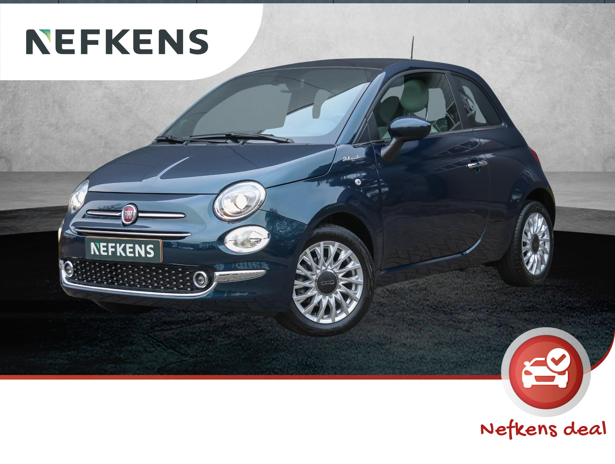 Fiat 500 69pk Hybrid Dolcevita (1ste eig./Glazendak/Climate/Cruise/7"scherm/Isofix/LMV/GOED ondh.)