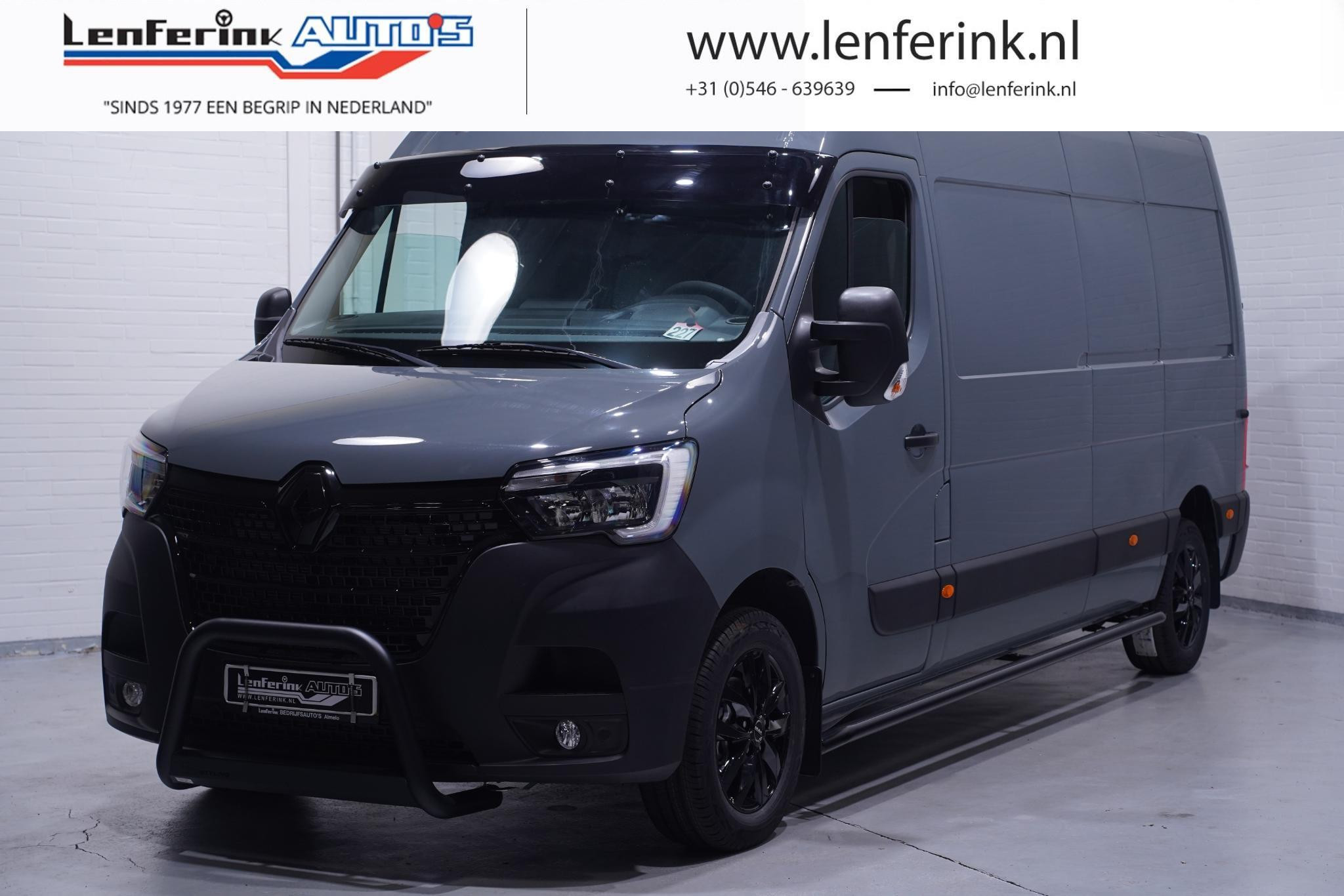 Renault Master 2.3 dCi 150 pk L3H2 Black Edition Navi, Airco ECC 17" LMV Zwart, Sidebars, Bullbar, Cruise Control, Nieuw, 3-Zits