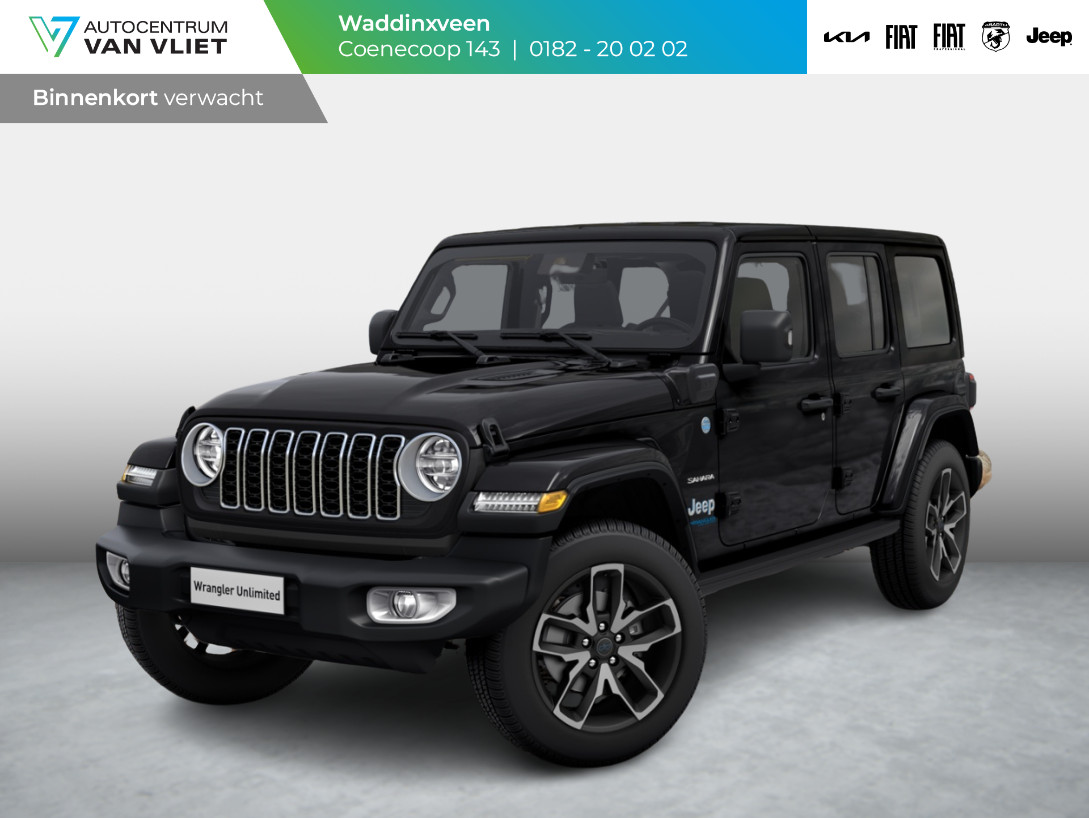 Jeep Wrangler Unlimited 4xe 380 Sahara | Dual Top Pack | 20" | Stoel&Stuur Verwarm. | 12,3" Navi | Adapt. Cruise | Alpine Audio