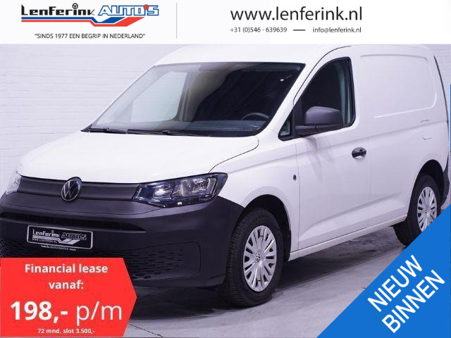 Volkswagen Caddy 2.0 TDI 75 pk Airco, va 198,- p/mnd, Bluetooth Laadruimte Pakket, Elek. Pakket, 2-Zits