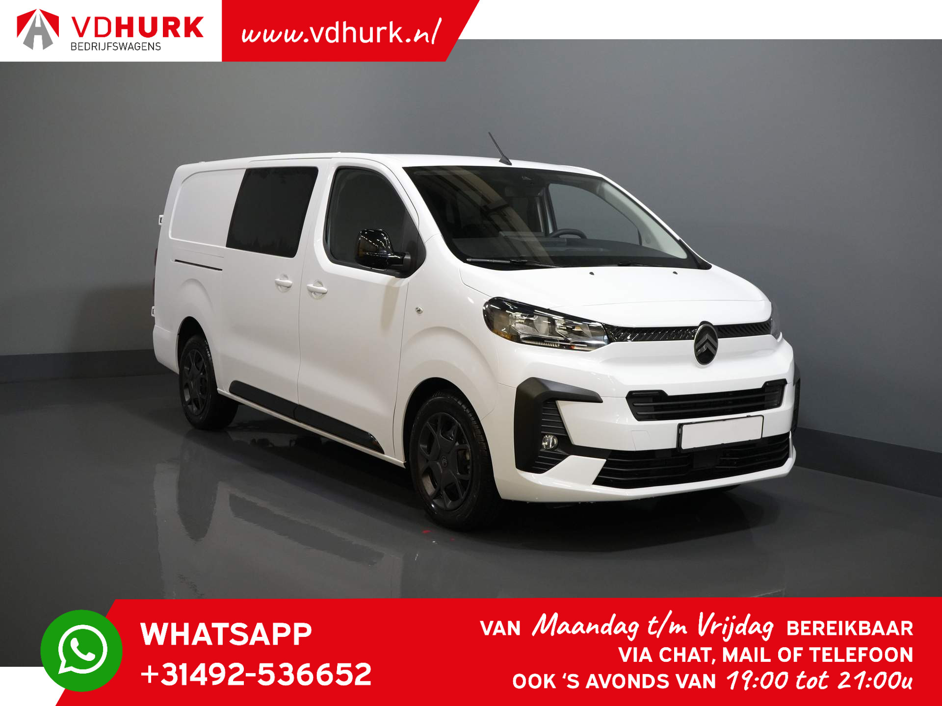 Citroën Jumpy 2.0 HDI 180pk Aut. L3 DC Dubbel Cabine/ 2x Schuifdeur/ Navi/ Carplay/ Camera/ PDC/ Cruise/ Trekhaak/ Airco