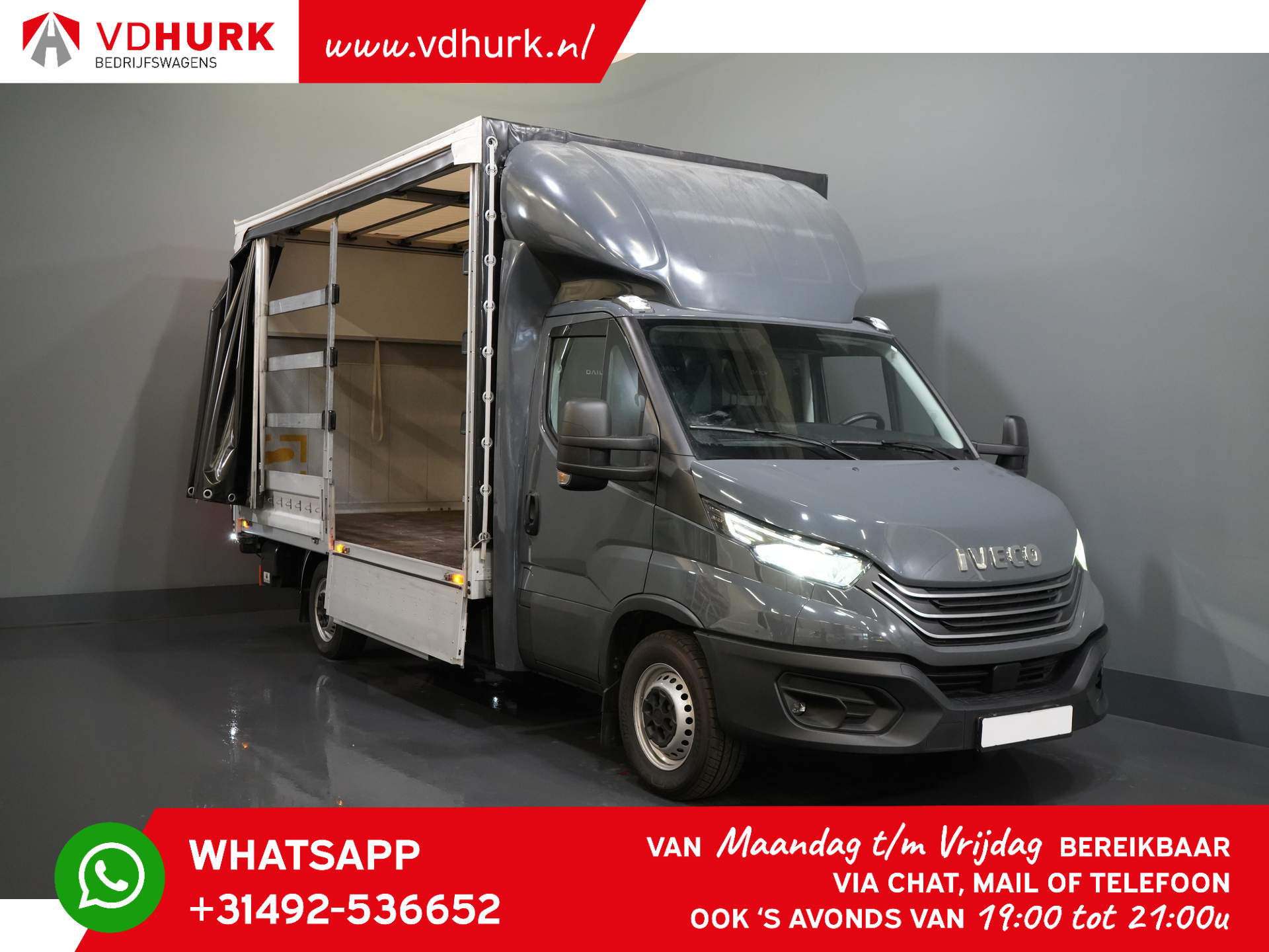 Iveco Daily 35S18 3.0 180 pk Bakwagen Meubelbak/ 2x Schuifzeil/ Laadklep/ Adapt. Cruise/ LED/ Gev. stoel/ Topspoiler/ Climate/ Navi