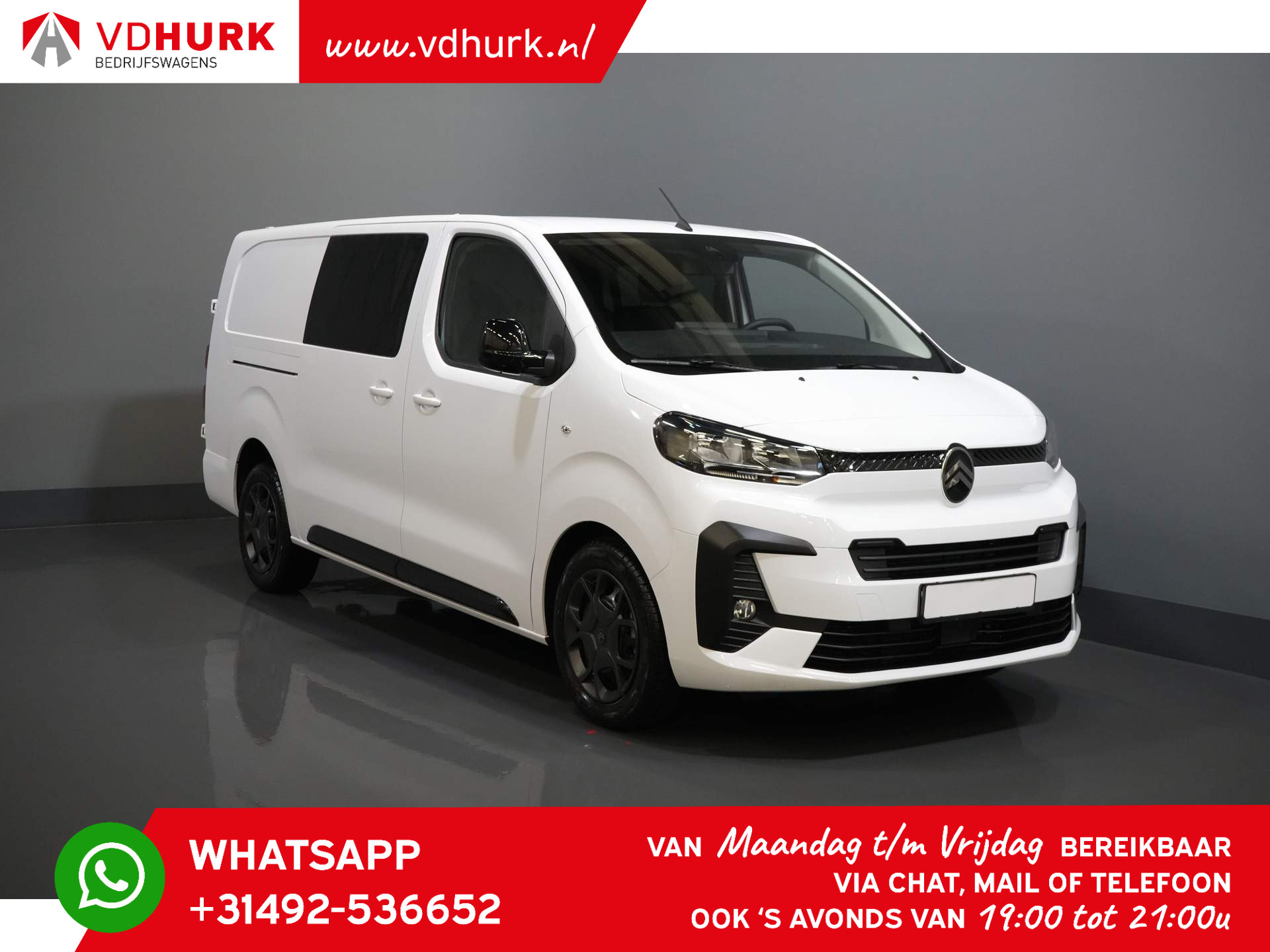 Citroën Jumpy 2.0 HDI 180pk Aut. L3 DC Dubbel Cabine/ 2x Schuifdeur/ Navi/ Carplay/ Camera/ PDC/ Cruise/ Trekhaak/ Airco