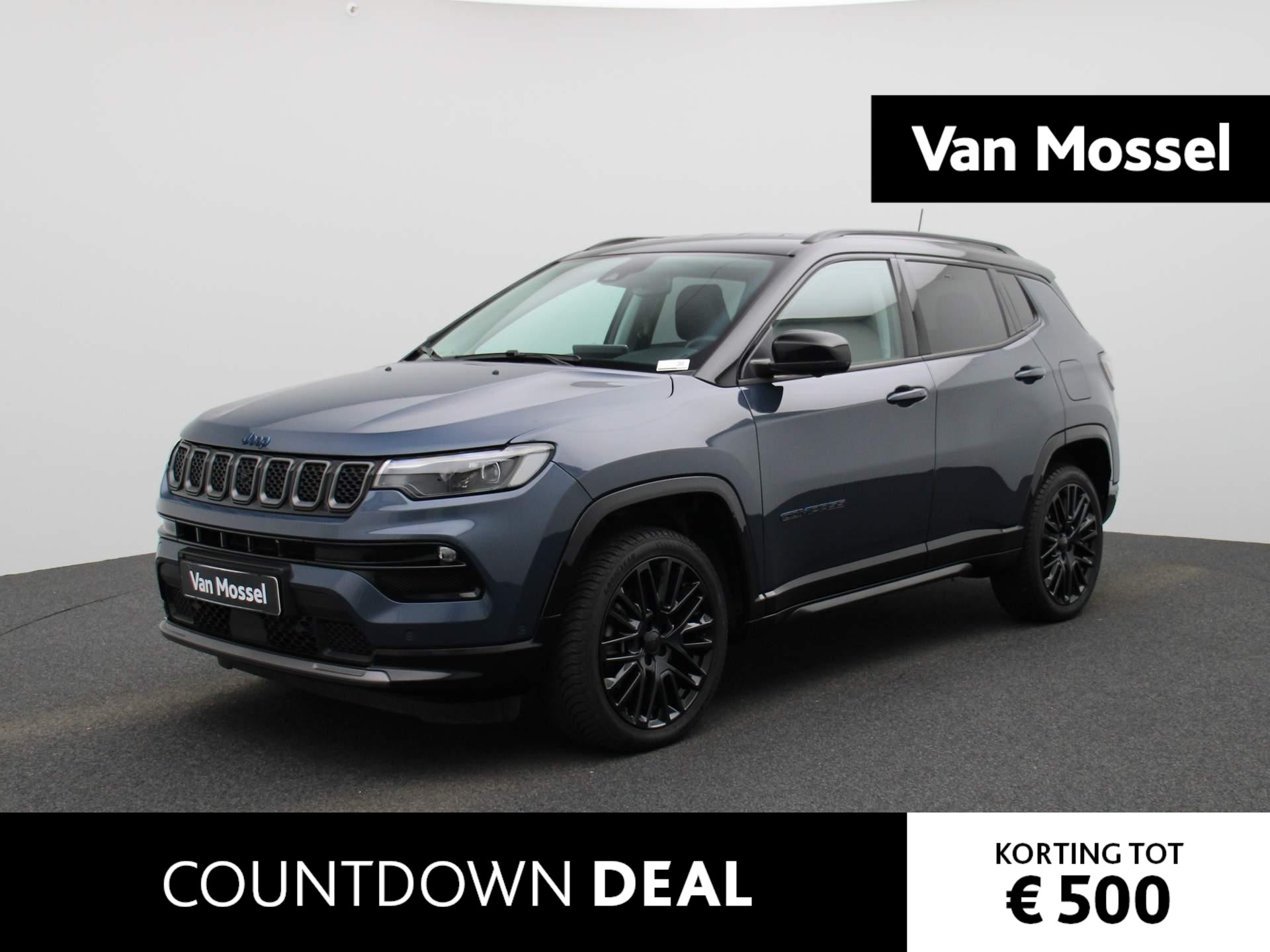 Jeep Compass 4xe 240 Plug-in Hybrid Electric S | Leder | Full-LED Koplampen | Stuur + Stoelverwarming | Navigatie | Carplay | Camera | 19" Lichtmetalen Velgen |