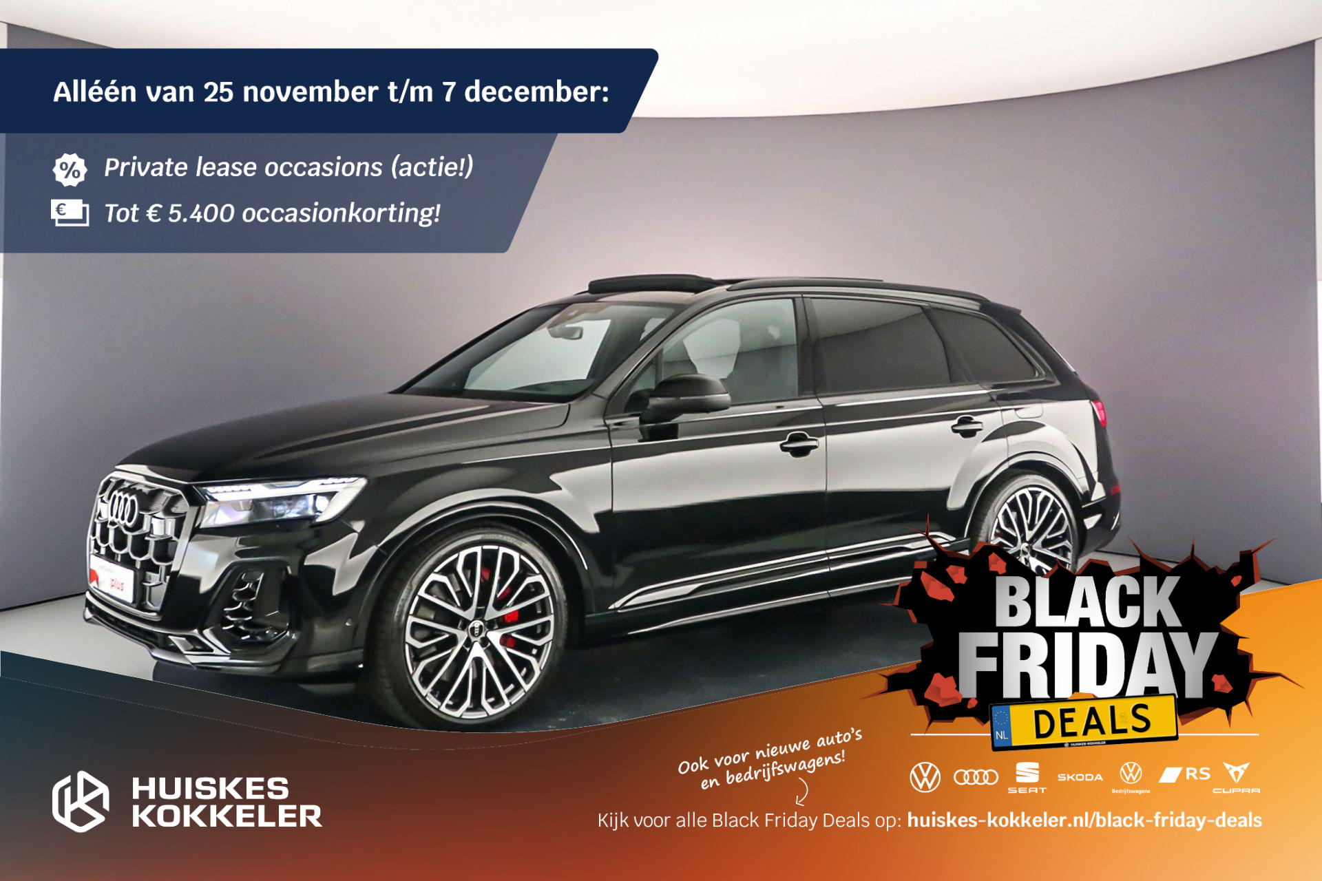 Audi Q7 60 TFSI e Pro Line S | Adv. Onderstel | Pano | B&O | 4-Wiel besturing | Head Up | Trekhaak | S-Stoelen | 22 inch | HD-Matrix | 360Cam | Keyless |