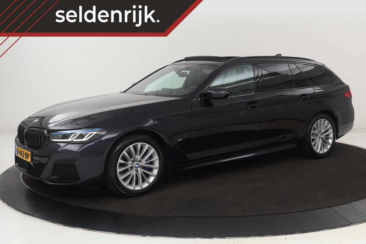 BMW 5 Serie 530i M Sport | Panoramadak | Adaptive cruise | Stoel & stuurverwarming | Head-Up | Trekhaak | Laserlight | Sfeerverlichting | Carplay | Nappaleder | Navigatie | Memory | Camera | Live Cockpit