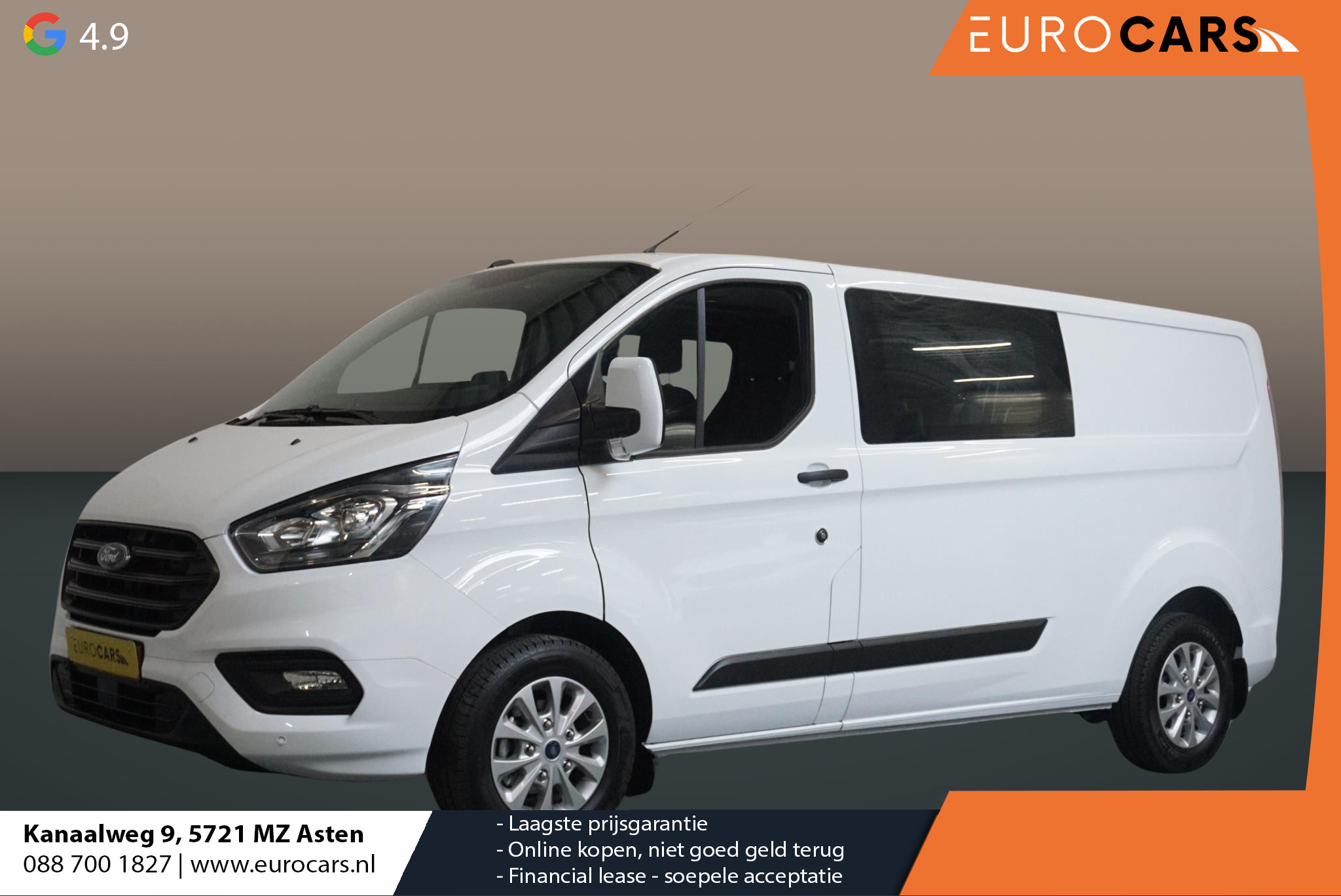 Ford Transit Custom 300 2.0 TDCI L2H1 Trend Dubbele Cabine Automaat Airco Navi Cruise Trekhaak