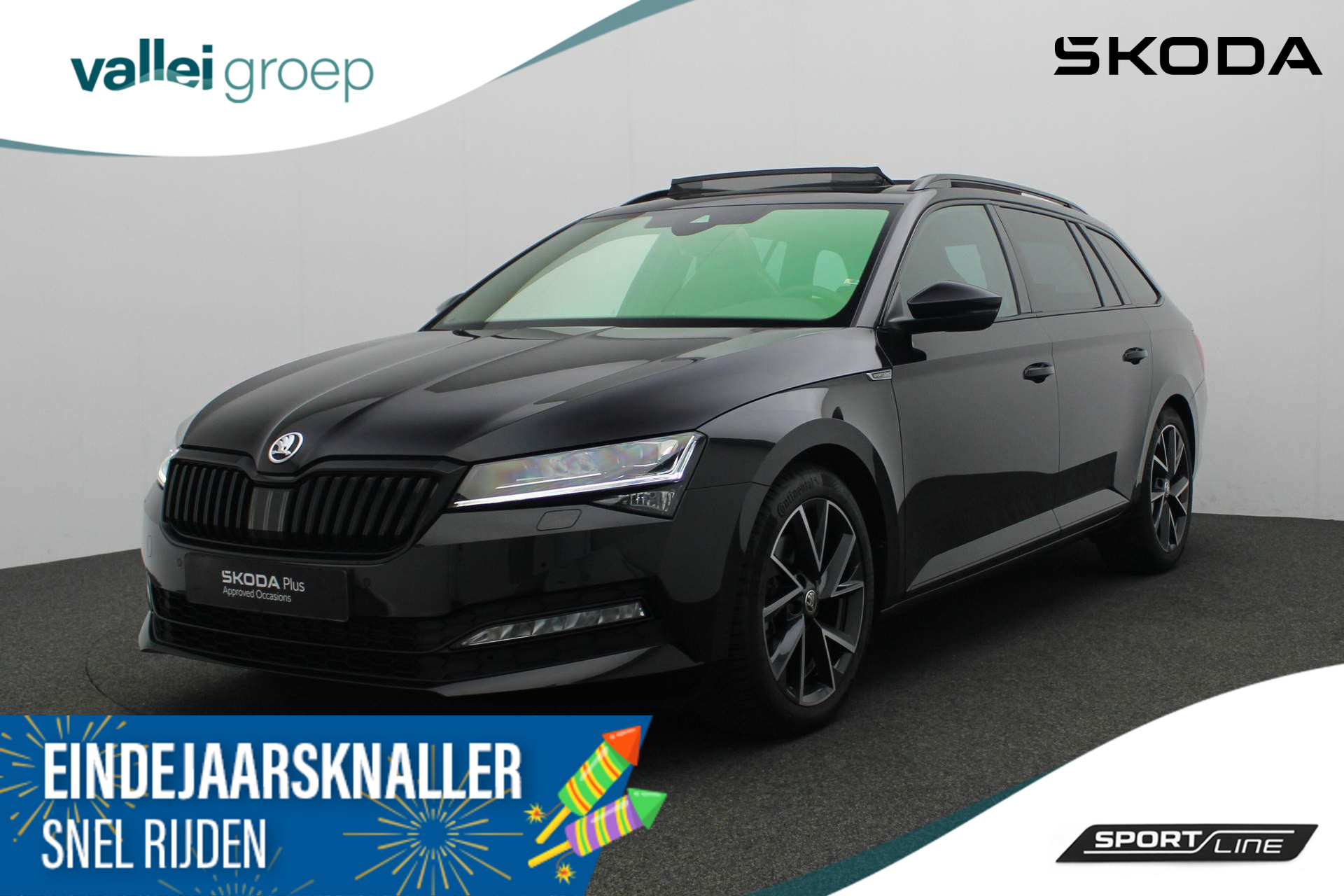 Škoda Superb Combi 1.5 TSI 150PK DSG ACT Sportline Business | Pano | Matrix LED | Navi Columbus | Leder/alcantara | Geheugenstoel | Camera | Stuur-/stoelverwarming | Geheugenstoel