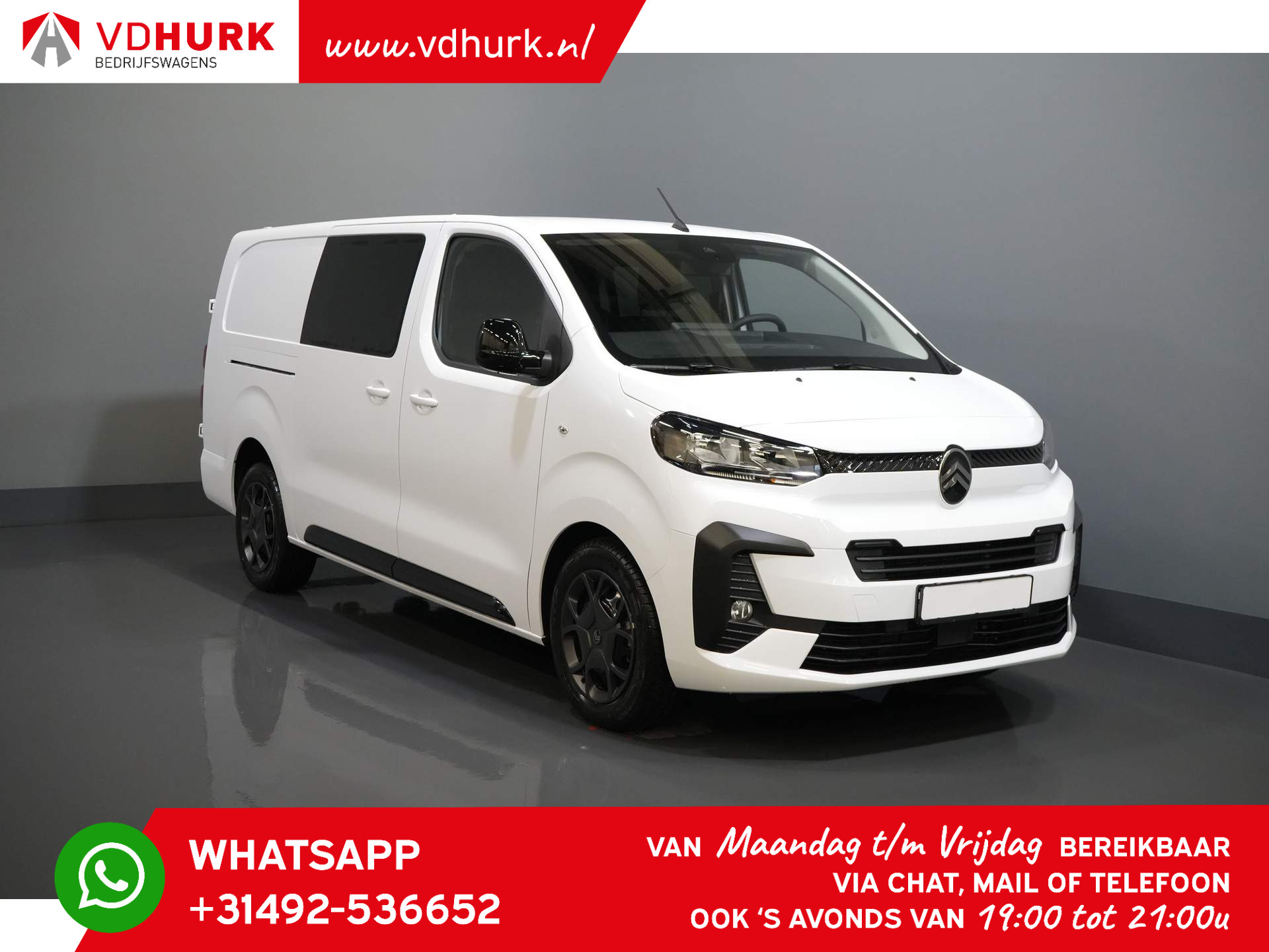 Citroën Jumpy 2.0 HDI 180pk Aut. L3 DC Dubbel Cabine/ 2x Schuifdeur/ Navi/ Carplay/ Camera/ PDC/ Cruise/ Trekhaak/ Airco