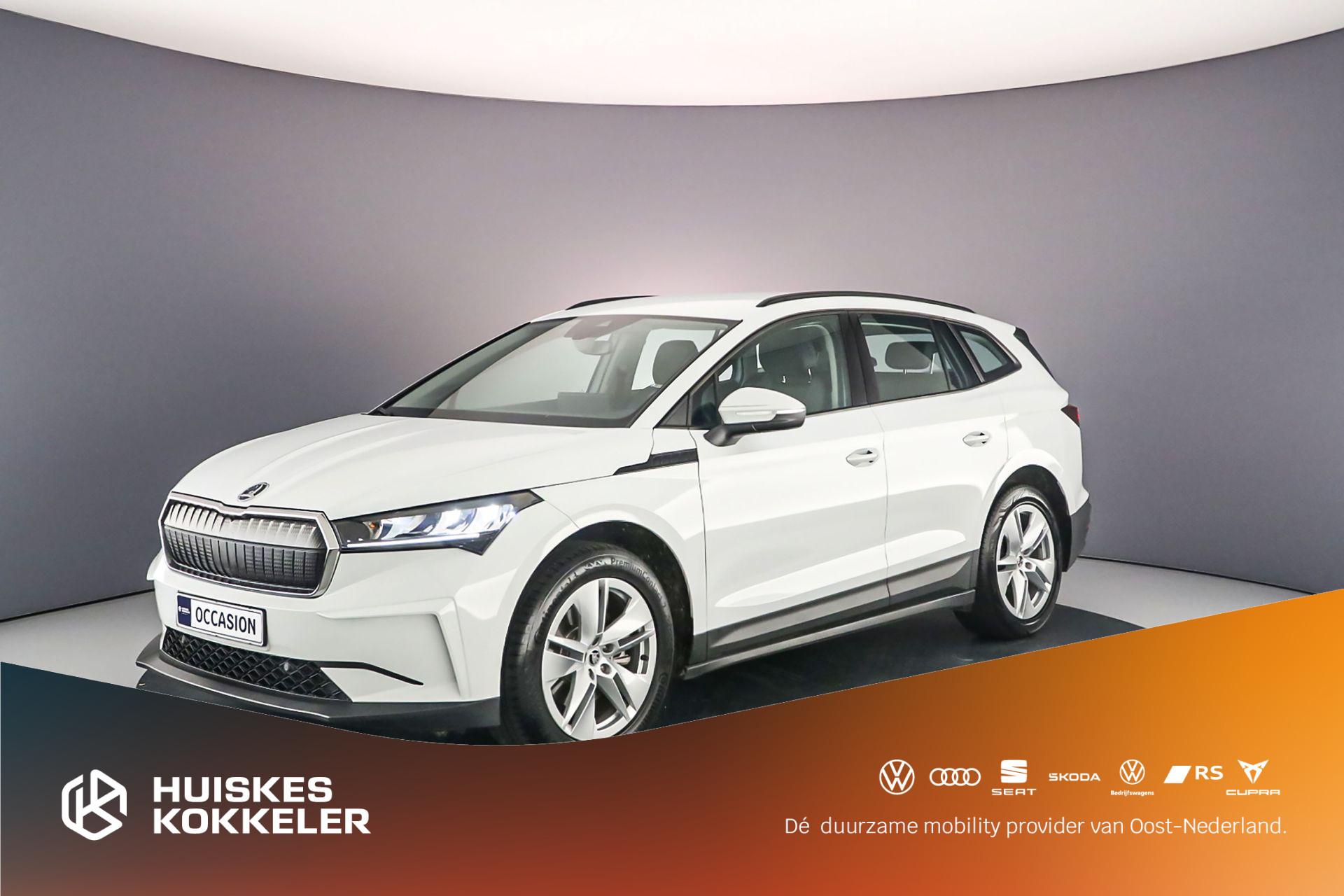 Škoda Enyaq iV 60 180pk Automaat Trekhaak, Navigatie, Adaptive cruise control, Parkeersensor achter, DAB, Radio, Airco, LED verlichting, App connect, Keyless start