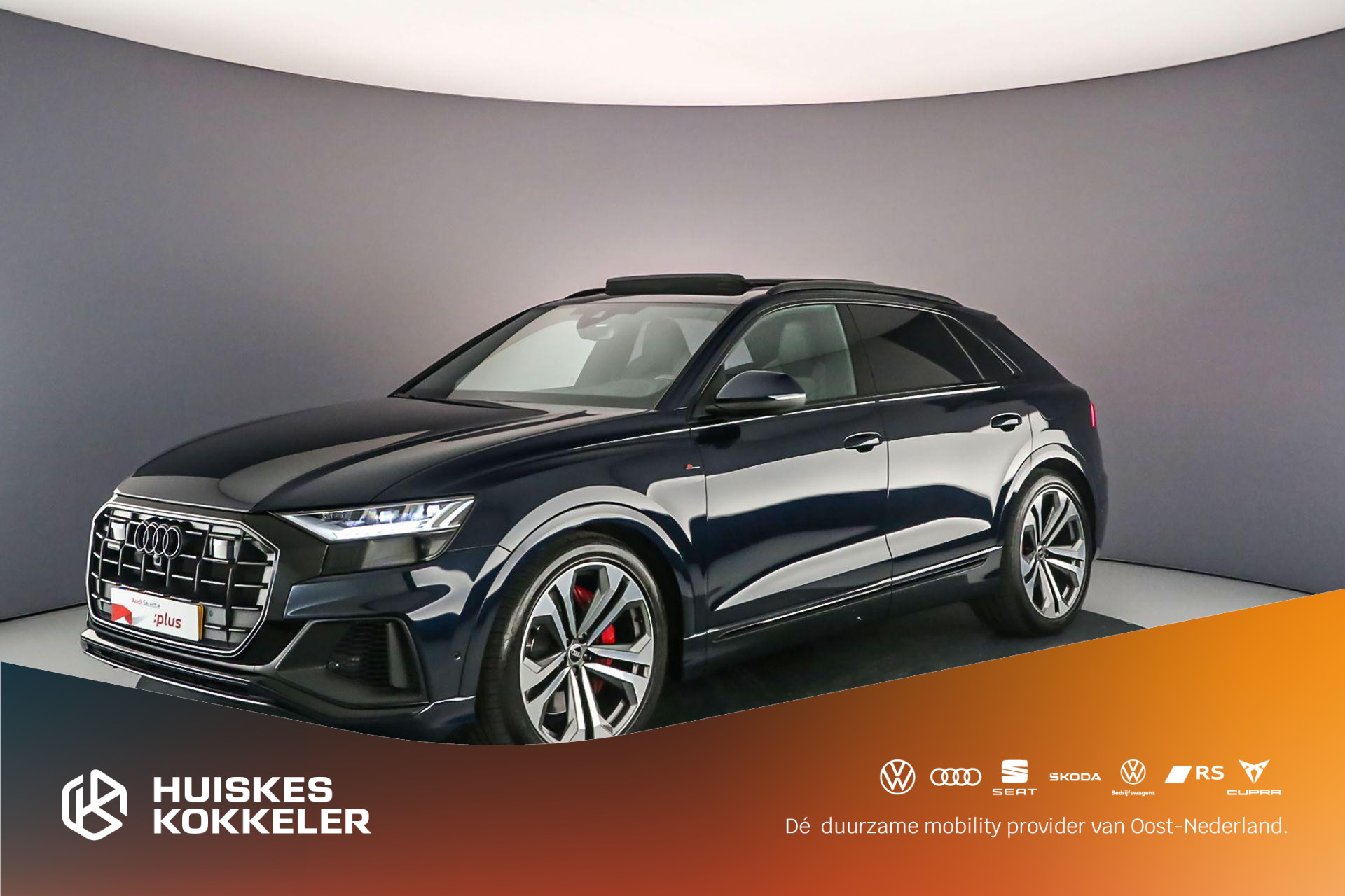 Audi Q8 55 TFSI e Pro Line S | Pano | B&O | Tour/City | Servo | S-Stoelen | Leder | Trekhaak | Audi Exclusive | Matrix | 360Cam |