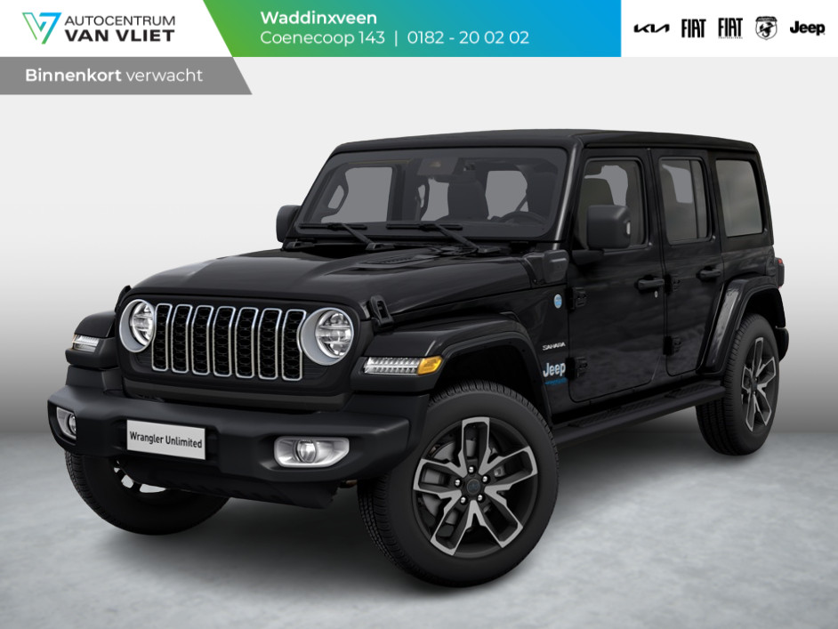 Jeep Wrangler Unlimited 4xe 380 Sahara | MY25 | Sky One-Touch Power Soft Top | 20" met M+S banden | Geel kenteken !