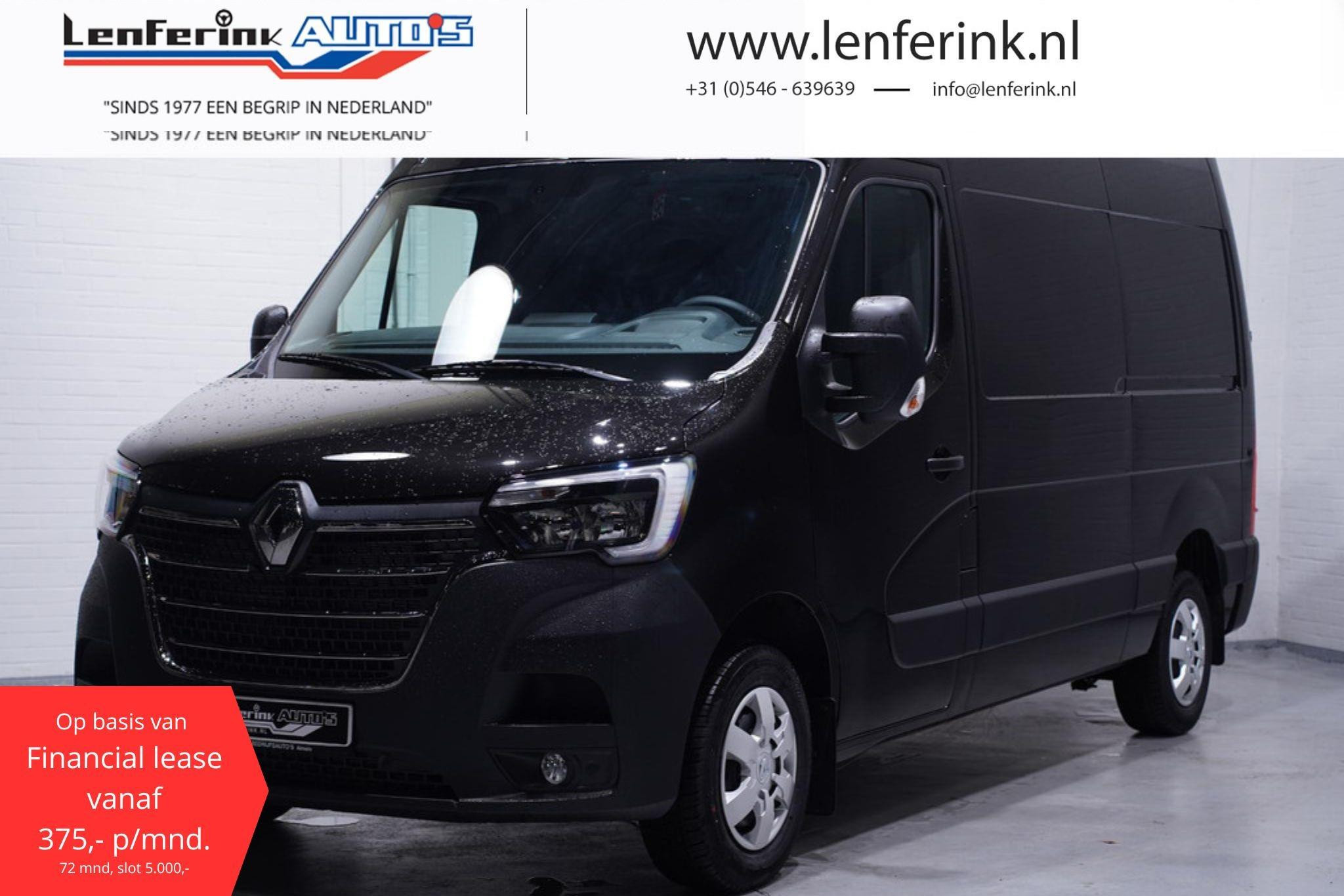 Renault Master 2.3 dCi 135 pk L2H2 Navi, va 375,- p/mnd Camera Geveerde Stoel, Cruise Control, PDC achter, 3-Zits, Nieuw