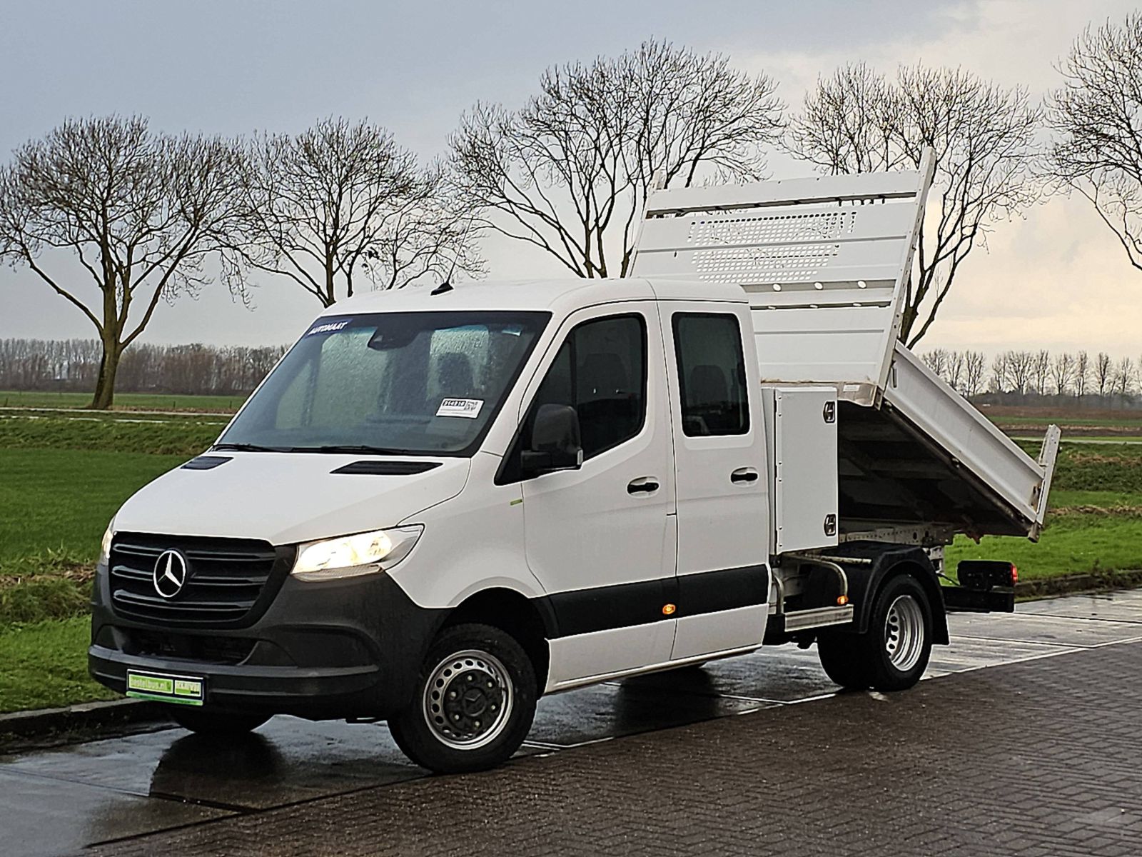 Mercedes-Benz Sprinter 514 Dubbel Cabine Kipper Kist Airco Mbux Dubbellucht Euro6 Trekhaak!