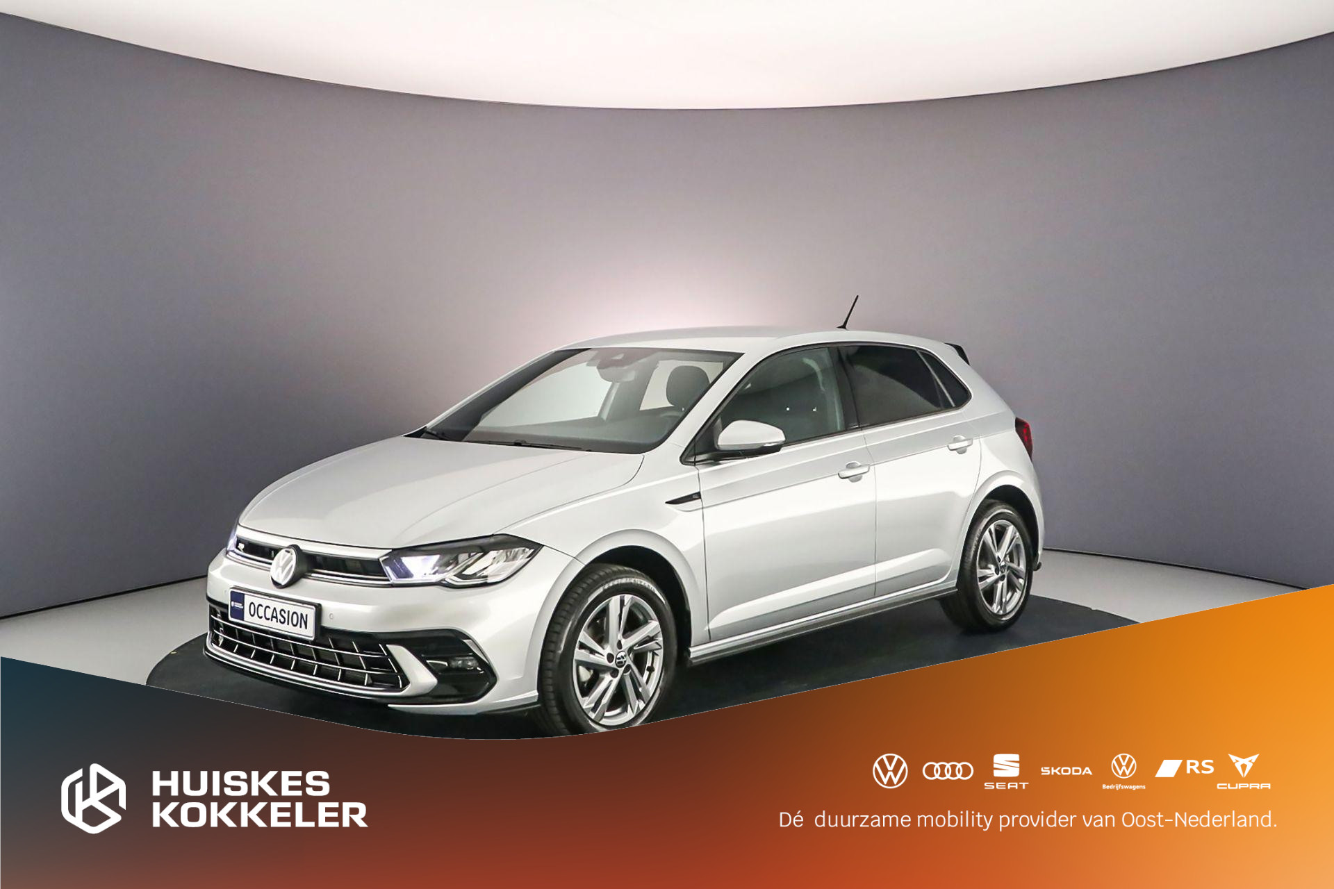 Volkswagen Polo R-Line 1.0 TSI 110pk DSG Automaat Adaptive cruise control, Achteruitrijcamera, LED koplampen, Airco, DAB, Radio, Bluetooth, App connect, Parkeersensoren