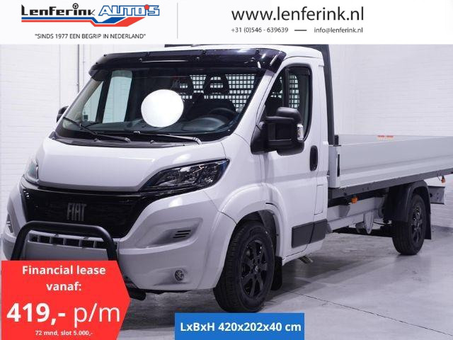 Fiat Ducato 2.2 MJet 140 pk Black&White Edition Pick Up / Open Laadbak Airco, Cruise Control, 16" LMV, Bullbar, 3-Zits, LxBxH 420x202x40 cm