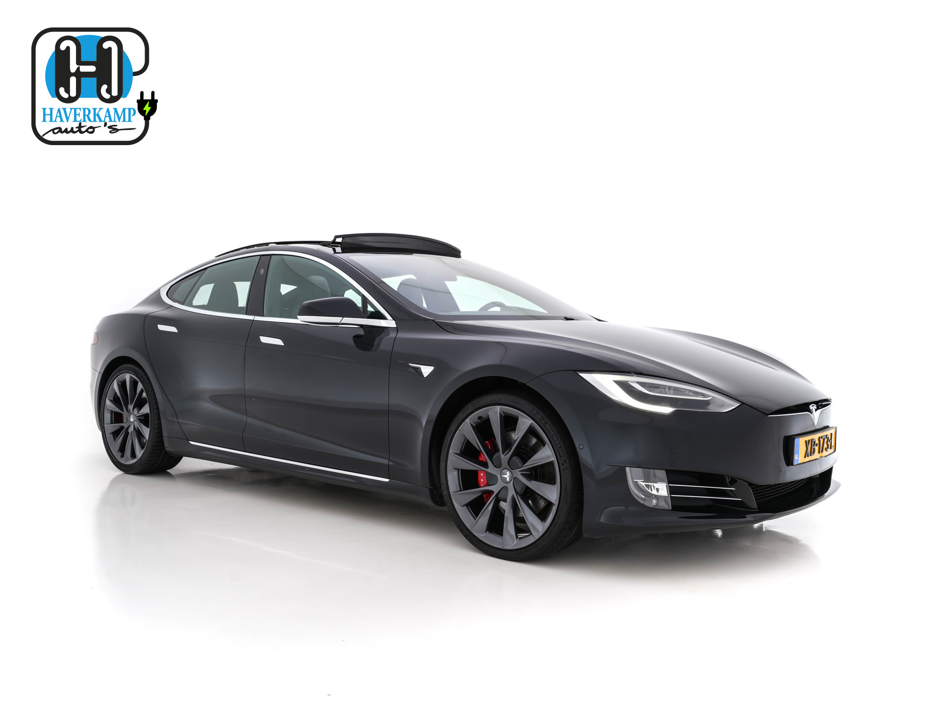 Tesla Model S P100D LUDICROUS 515KW LAUNCH CONTROL (INCL.BTW) *PANO | AUTO-PILOT | AIR-SUSPENSION | VOLLEDER | FULL-LED | CARBON-INT. | ACC | KEYLESS | MEMORY-PACK | CAMERA | ECC | PDC*