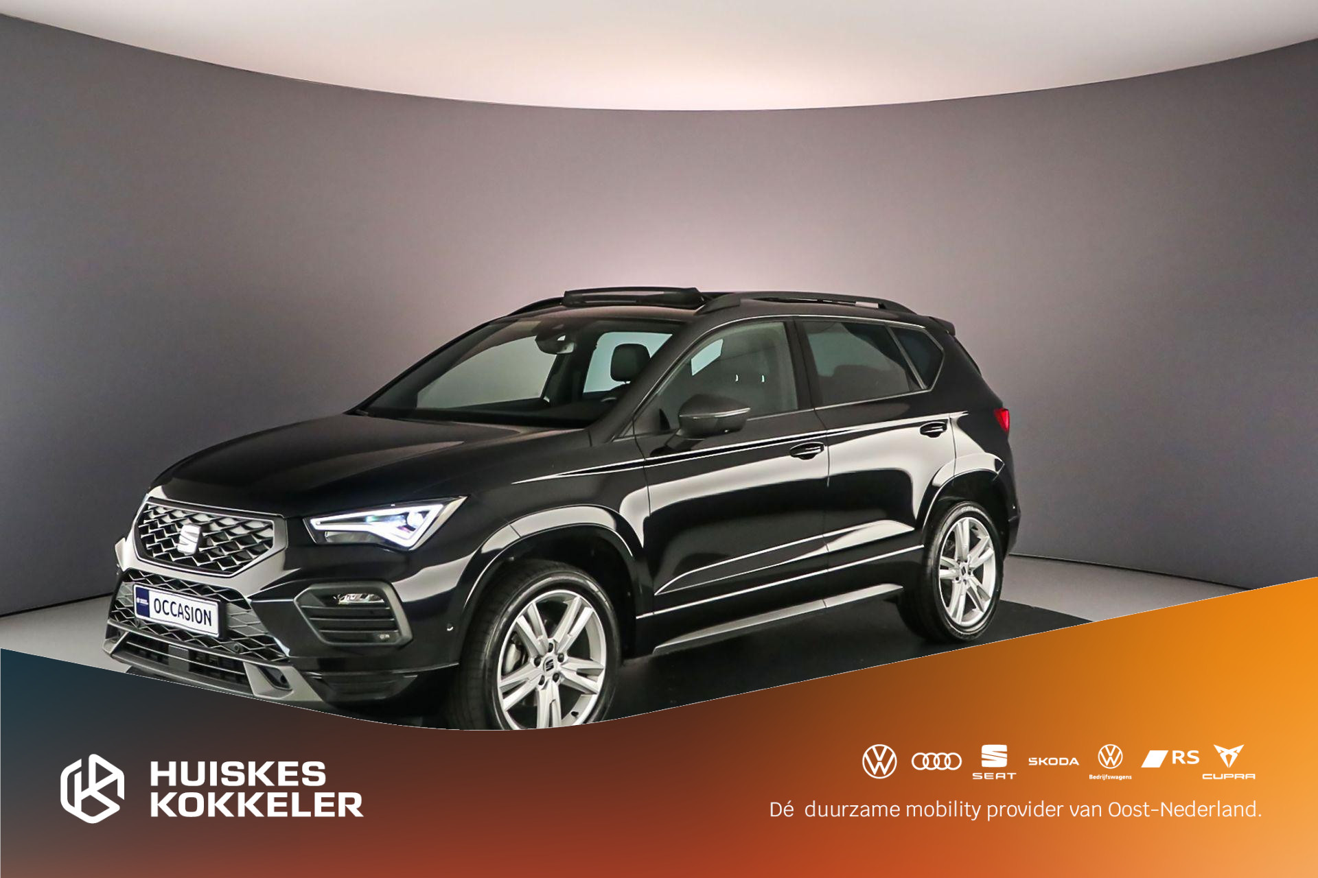 SEAT Ateca FR Business Intense 1.5 TSI 150pk DSG Automaat Panoramadak, Achteruitrijcamera, Elektrische achterklep, Adaptive cruise control, Navigatie, LED verlichting, Parkeersensoren, Stuurwiel verwarmd