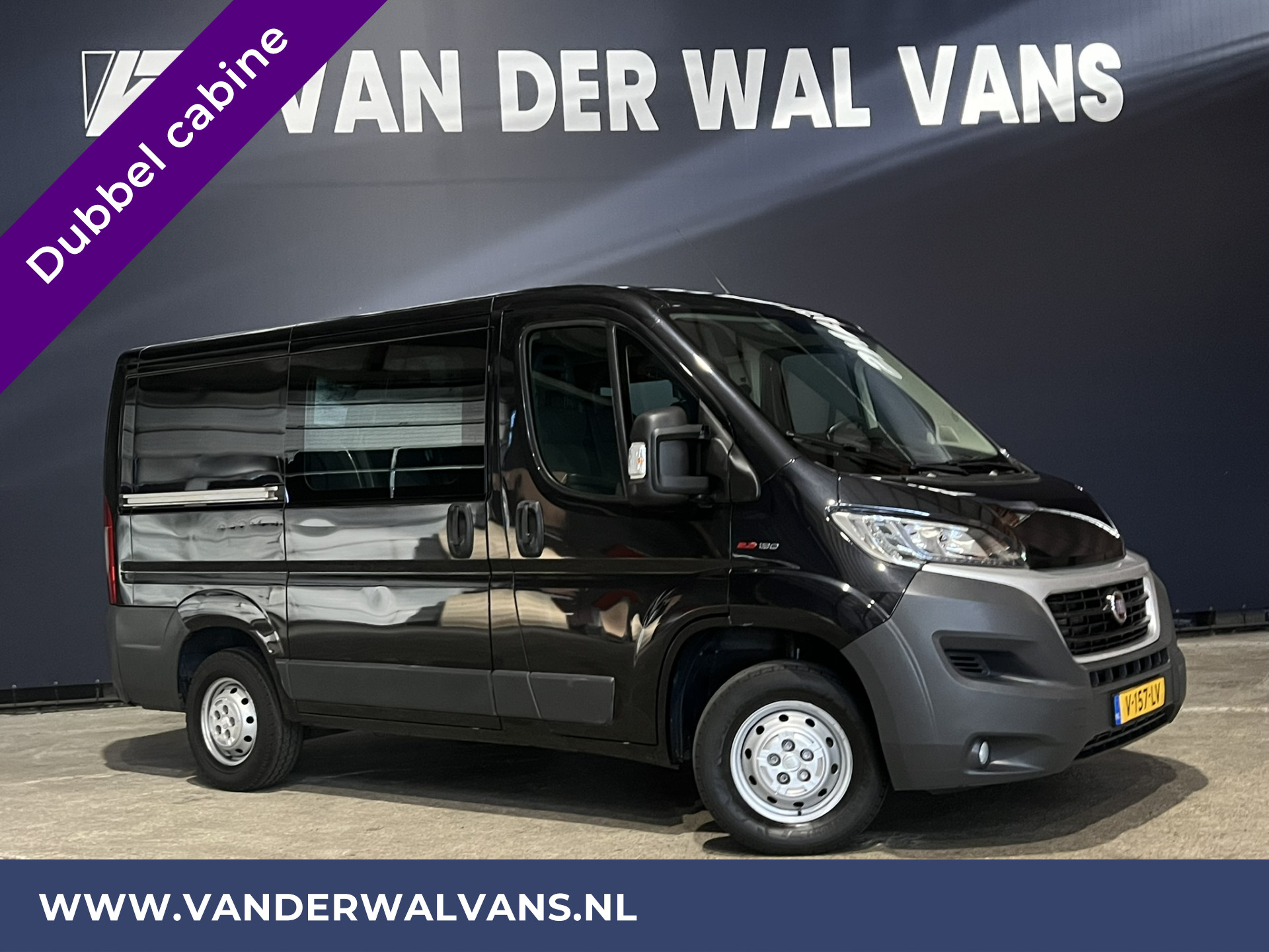 Fiat Ducato 2.3 MultiJet 130pk L1H1 Dubbele cabine Euro6 Airco | 7-Zits | Navigatie | Trekhaak Cruisecontrol, Parkeersensoren