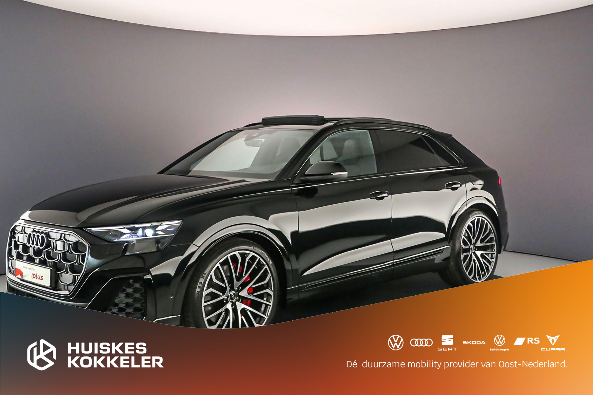 Audi Q8 60 TFSI e Pro Line S | Adv. Onderstel | Pano | B&O | 4-Wiel besturing | Head Up | Trekhaak | S-Stoelen | 23 inch | HD-Matrix | 360Cam | Keyless | Servosluiting |