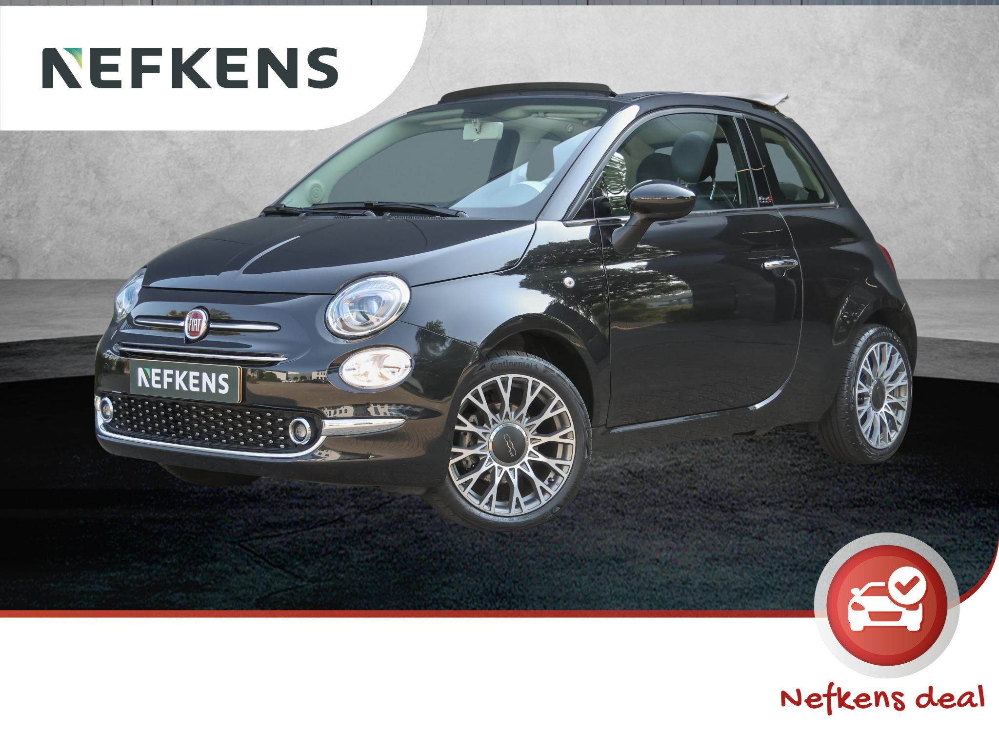 Fiat 500C 69pk Hybrid Star Cabrio (1ste eig./LEER/Climate/Cruise/7"scherm//LMV)