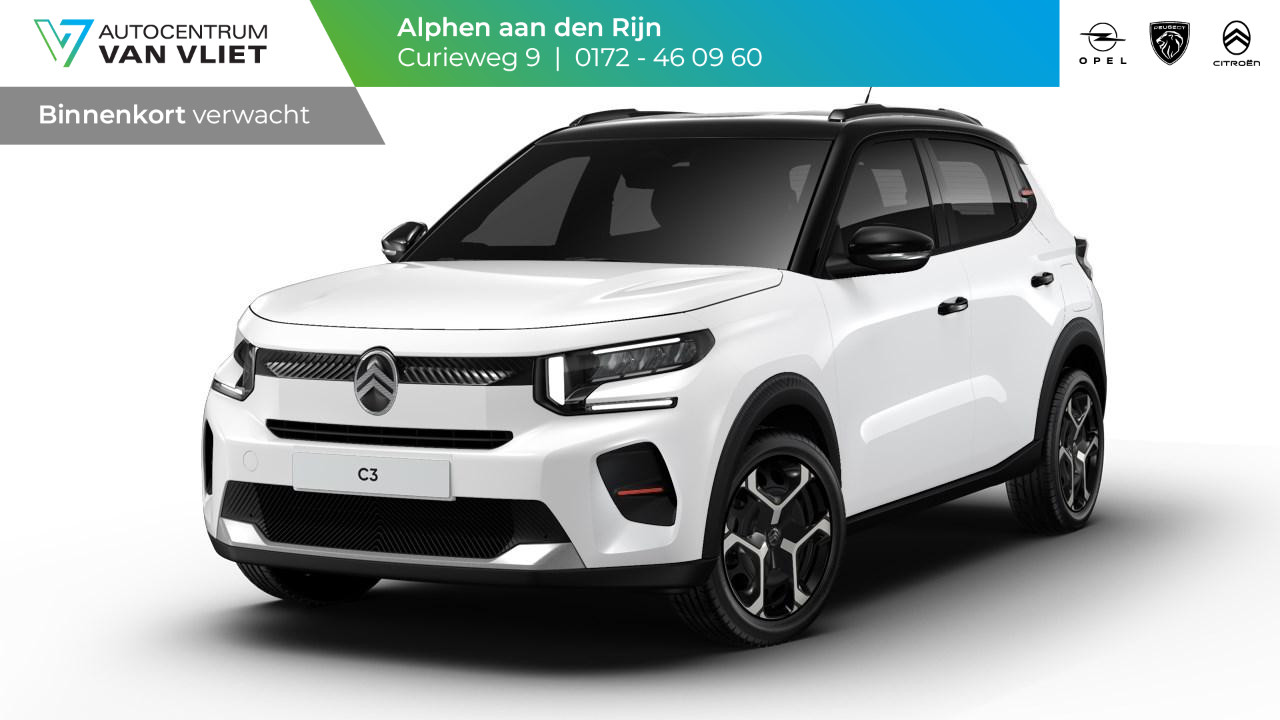 Citroën C3 1.2 Turbo You + Pack PLUS | Zwart dak | 17" Stalen velgen | Draadloos Apple Carplay & Android Auto | DAB+ | Nieuw model!