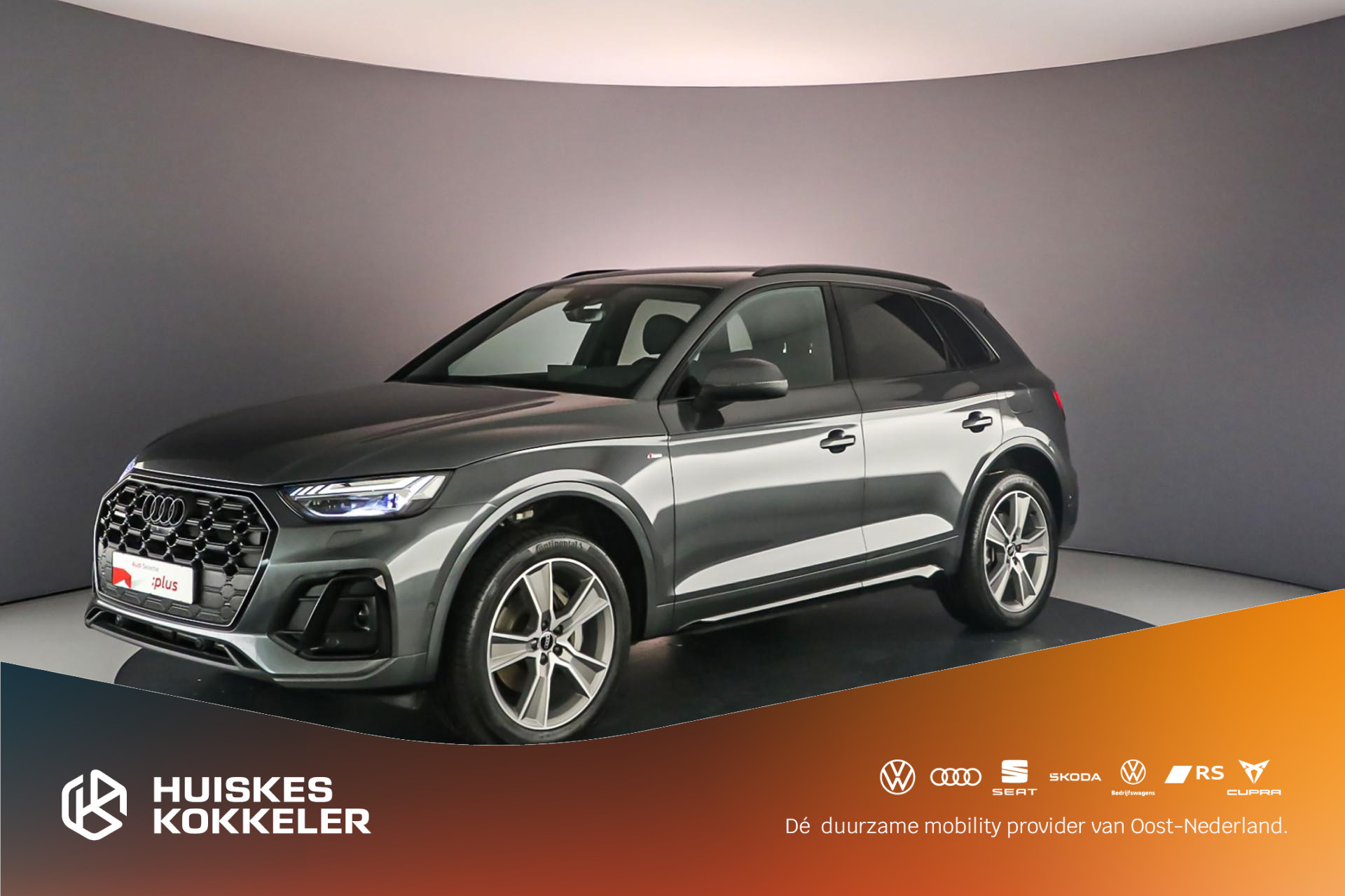 Audi Q5 S Edition Competition 50 TFSI e | B&O | Pano | 360Cam | Matrix | Trekhaak | Stoelverwarming | Privacyglas | 20 inch |