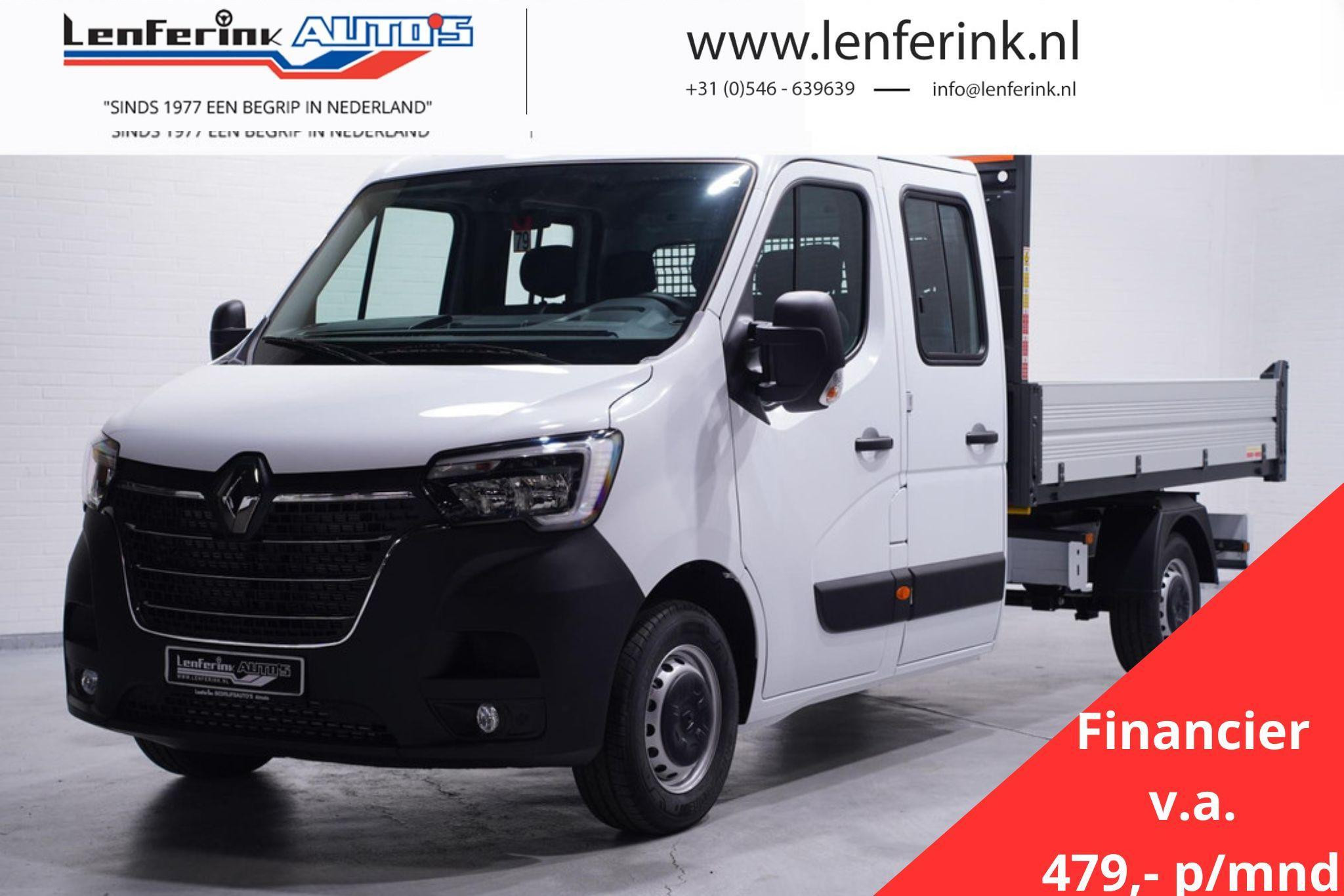 Renault Master 2.3 dCi 165 pk Kipper Dubbel Cabine va 479,- p/mnd Airco, Cruise Control, 6-Zits, Nieuw, Direct Leverbaar