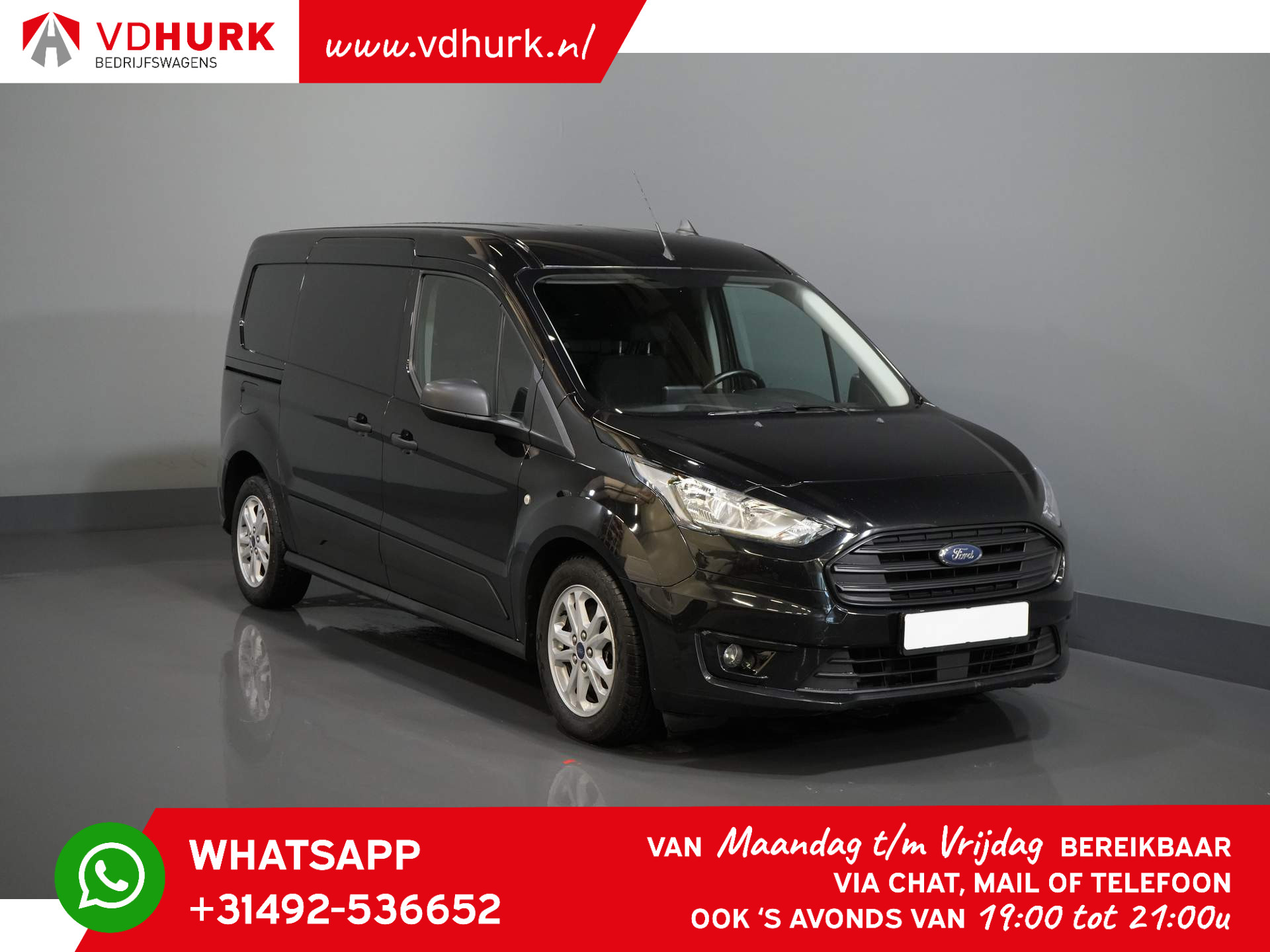 Ford Transit Connect 1.5 TDCI 100 pk Aut. L2 3 Pers./ Carplay/ LMV/ Climate/ Stoelverw./ Camera/ LMV/ Cruise/ Trekhaak