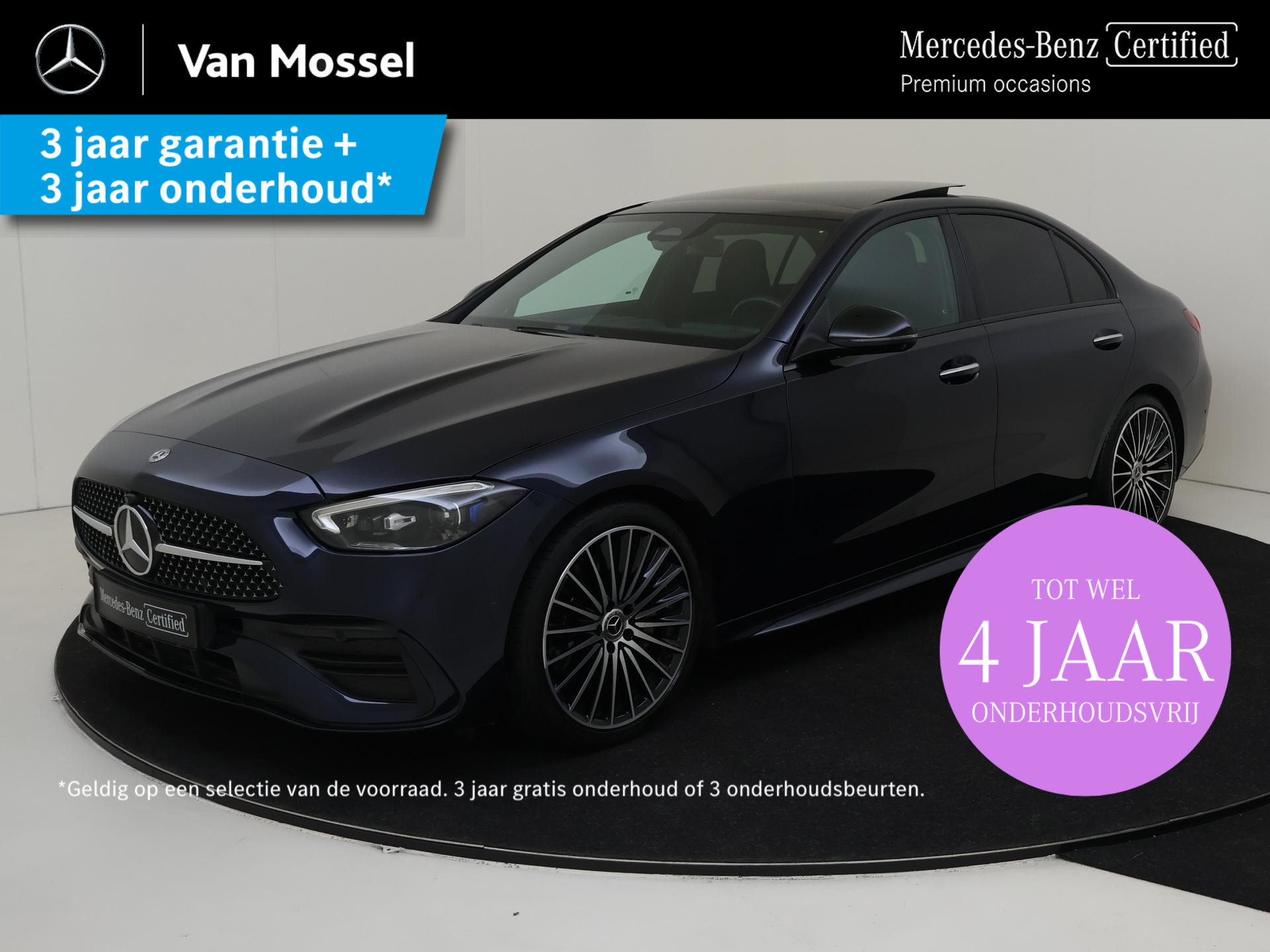 Mercedes-Benz C-Klasse 200 Launch Edition AMG Line / Stoelverwarming / 360Graden-Camera / Panaroma-schuifdak / Night-Pakket / Memory-Stoelen / Trekhaak /