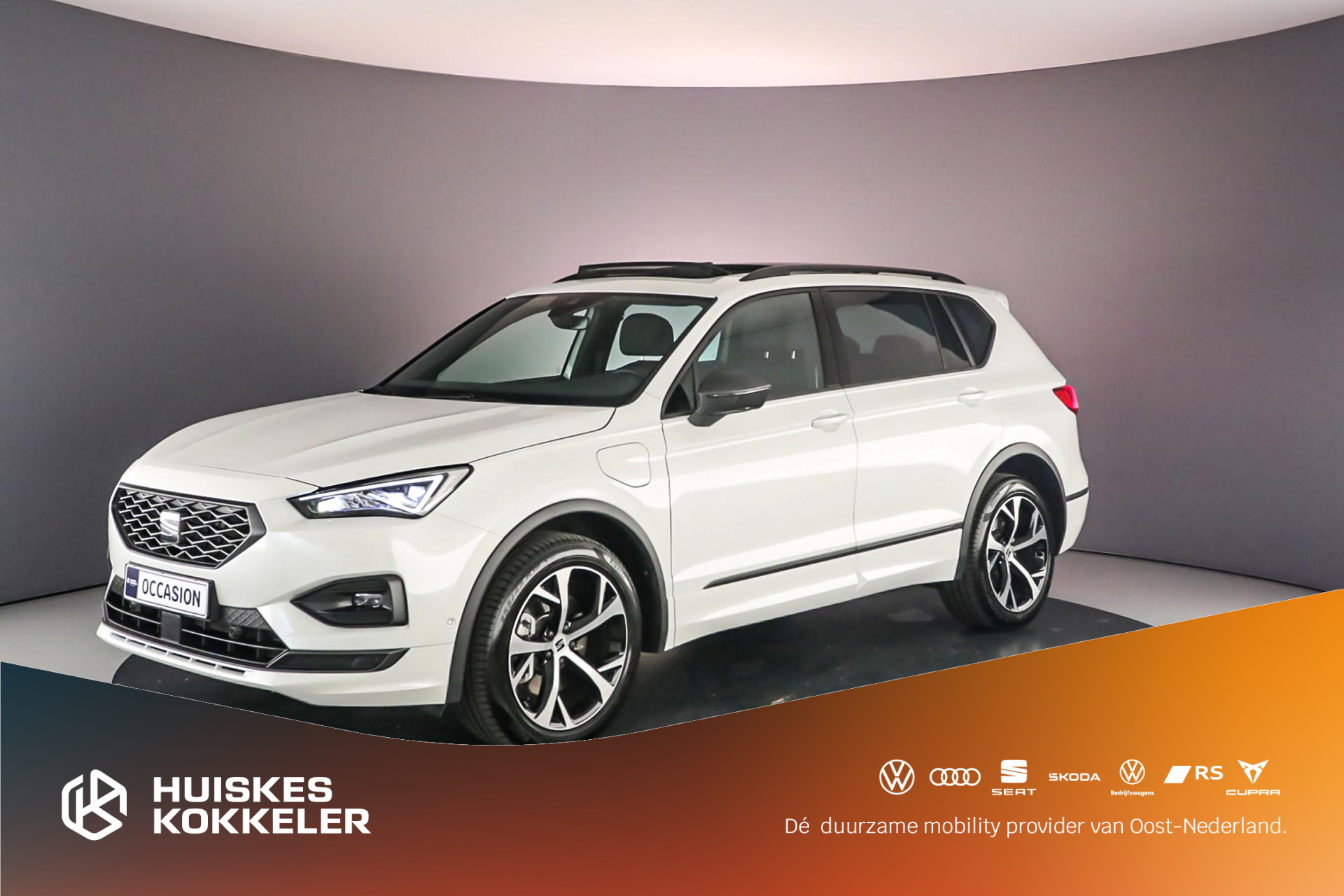 SEAT Tarraco FR 1.4 TSI e-Hybrid 245pk DSG Automaat Trekhaak, Panoramadak, Elektrische achterklep, Lederen bekleding, Achteruitrijcamera, Navigatie, Adaptive cruise control, Stuurwiel verwarmd, LED verlichting, Stoelverwarming, Parkeersensoren