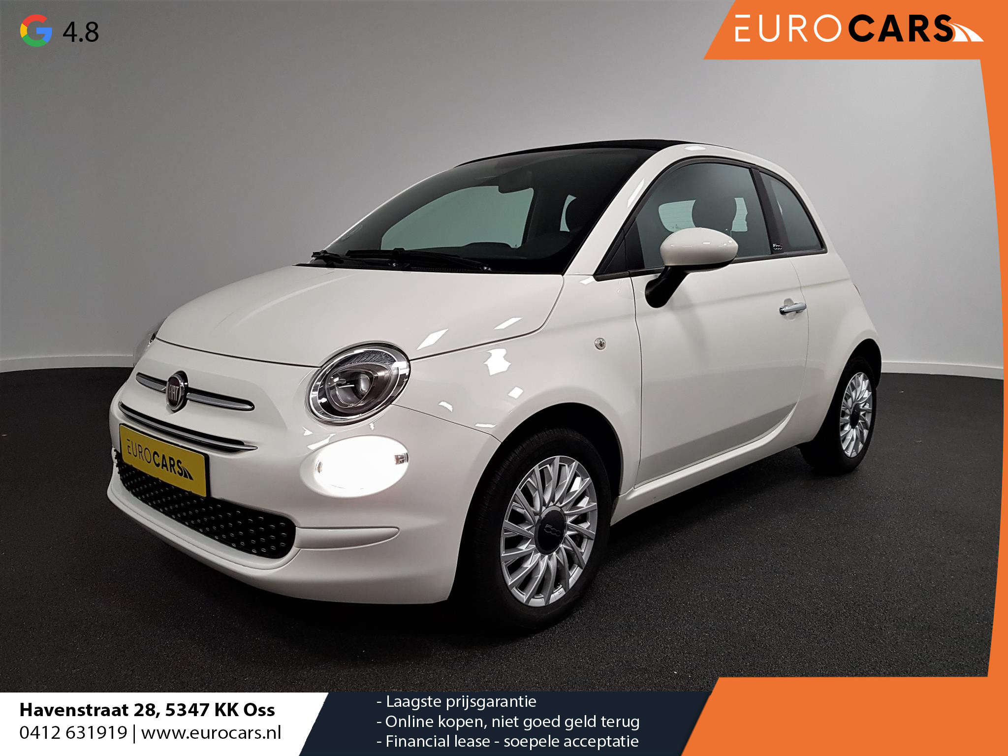 Fiat 500C 1.0 Hybrid Lounge | Navigatie | Climate control | Cruise Control | Lichtmetalen Velgen | Parkeersensoren |