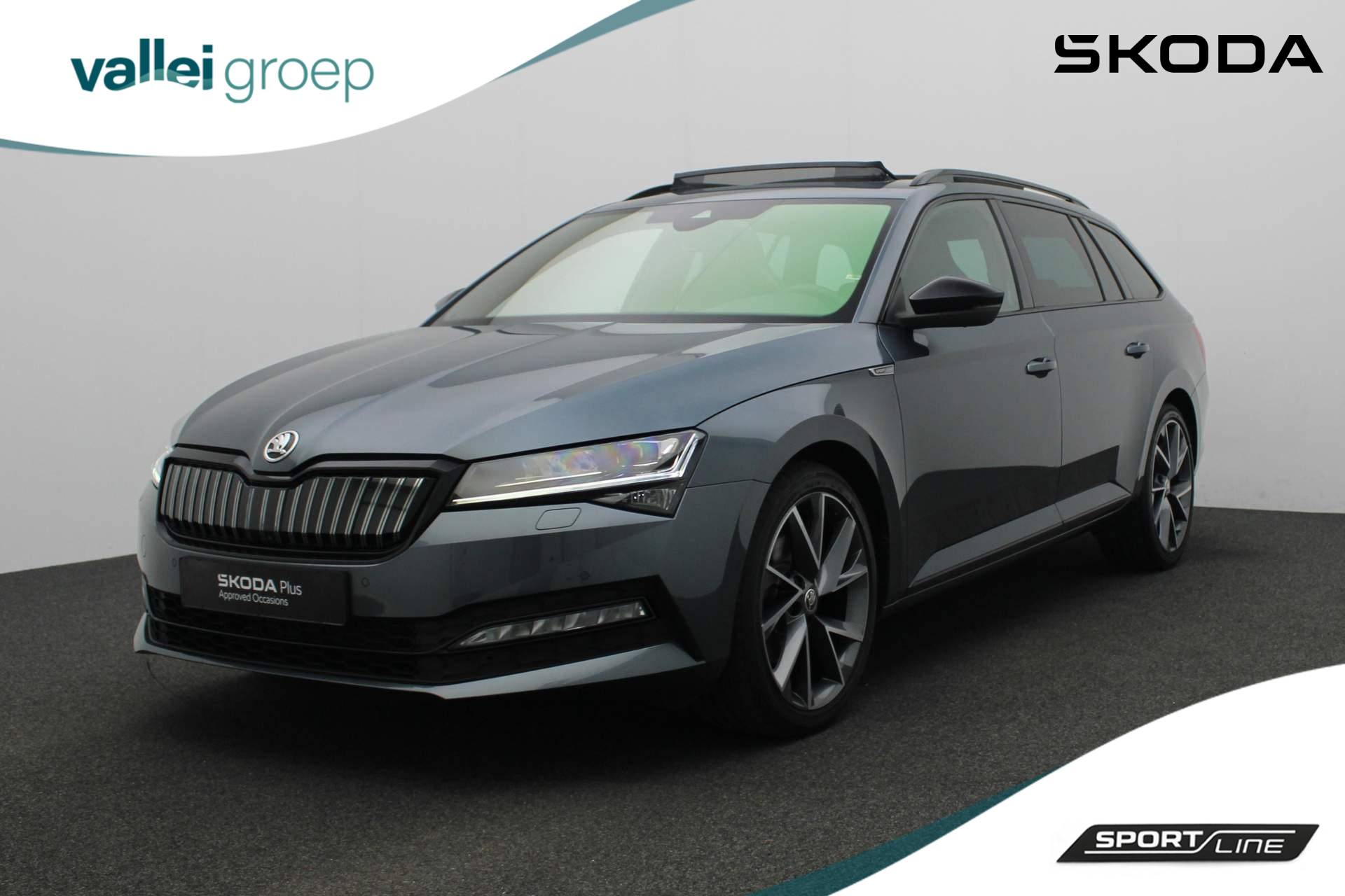 Škoda Superb Combi 1.4 TSI 218PK DSG iV Sportline Business | Pano | Trekhaak | CANTON | 360 camera | Matrix LED | Adaptief onderstel | Keyless | 19 inch