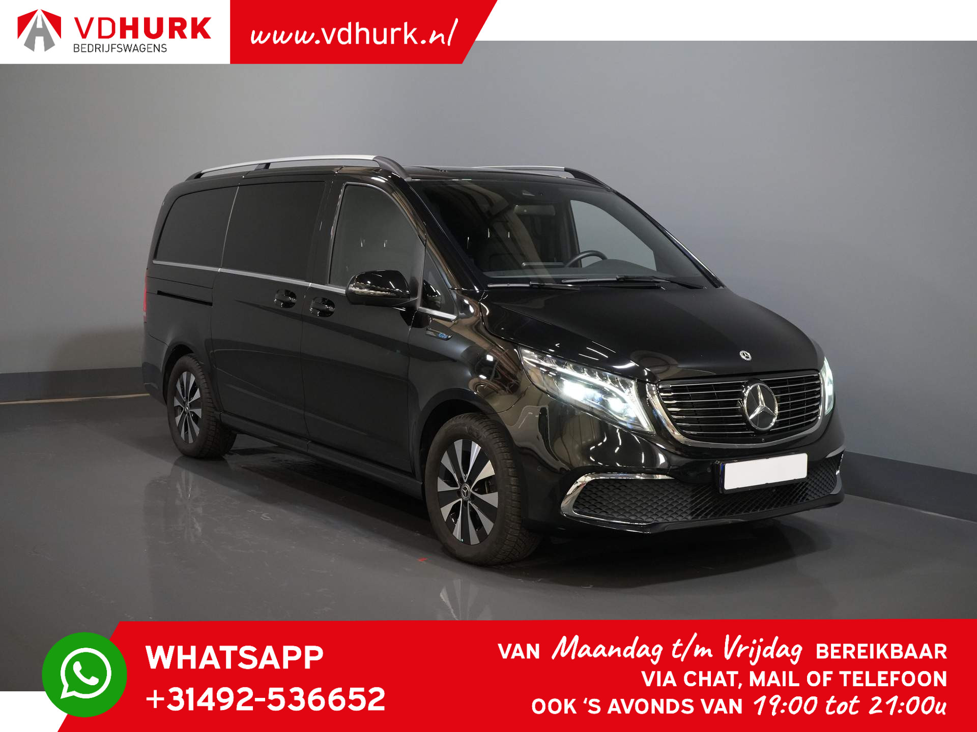 Mercedes-Benz EQV 300 L2 360 km WLTP/ € 53777,- incl. BTW Avantgarde/ Distronic/ Burmester/ 7pers/ Leder/ 10" MBUX