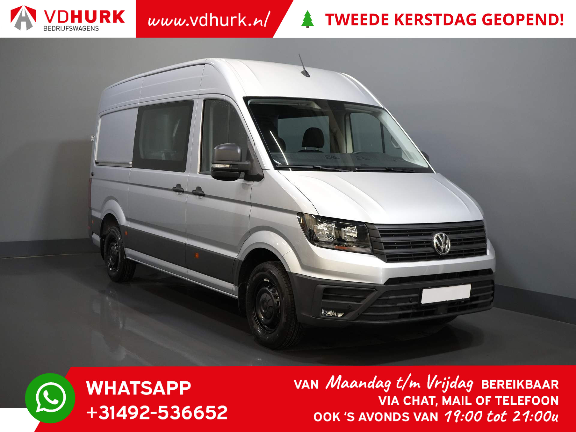 Volkswagen Crafter 2.0 TDI 180 pk Aut. L3H3 DC Dubbel Cabine 7pers./ Betimmerd/ Trekhaak/ Carplay/ Camera/ / Cruise