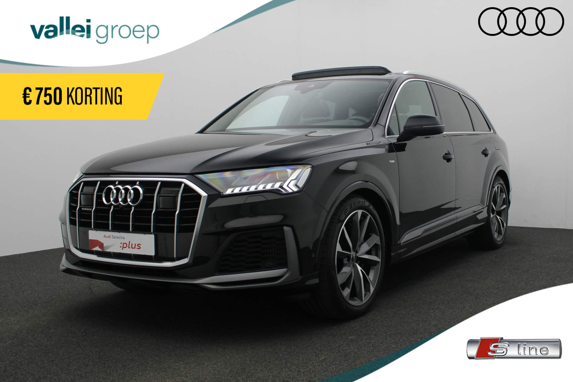 Audi Q7 55 TFSI e 381PK tiptronic quattro Pro Line S / S-Line | Pano | Trekhaak | Bang & Olufsen 3D | Camera | ACC | 21 inch | Matrix LED | Keyless