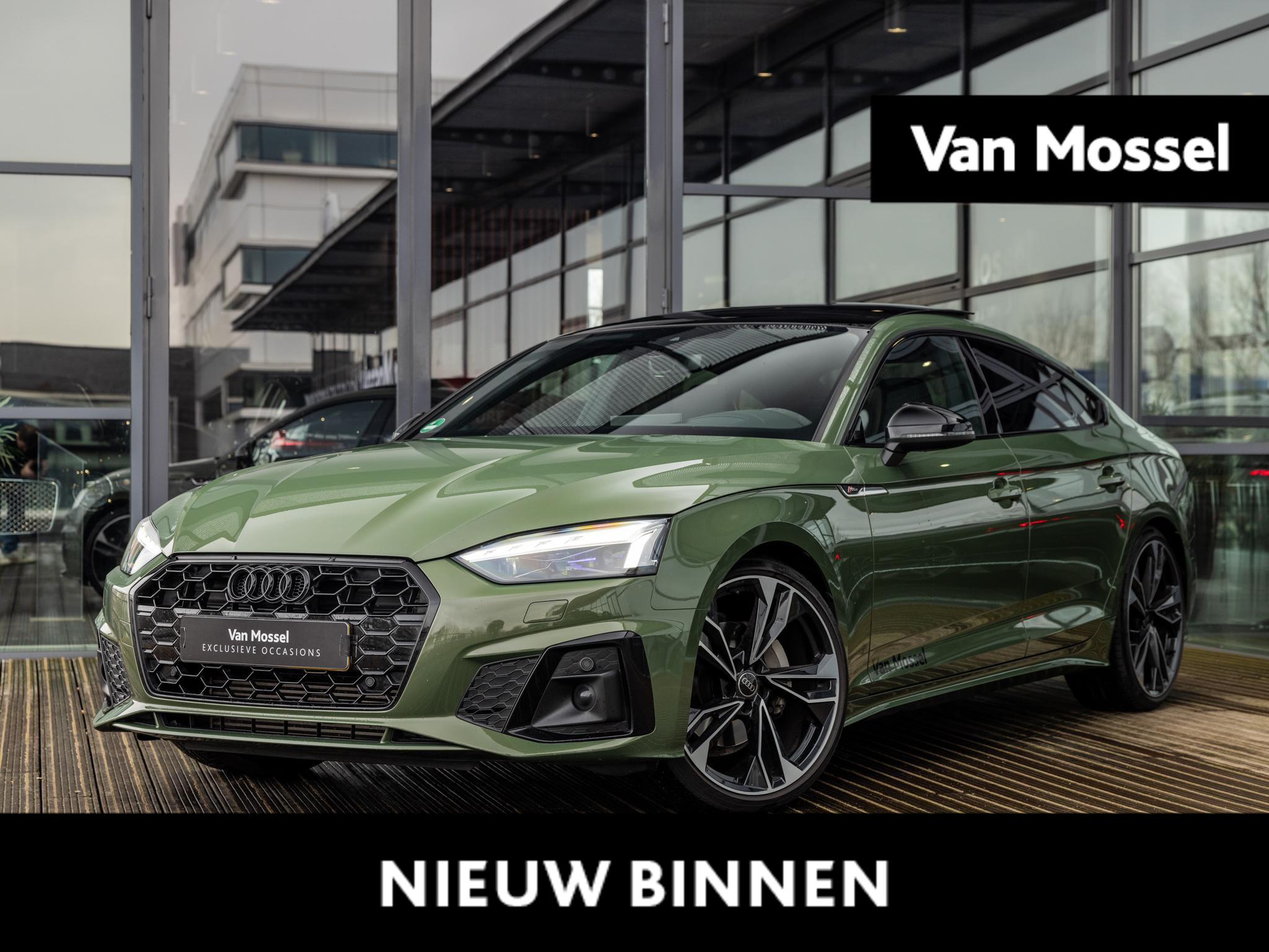 Audi A5 Sportback 40 TFSI Pro Line | 3X S-LINE | PANORAMA/SCHUIF-KANTELDAK | BANG & OLUFSEN | ELEKTR.STOELVERSTELLING | RS-STOELEN | MASSAGESTOEL | HEAD UP DISPLAY | APPLE CARPLAY | DISTRICTGROEN |