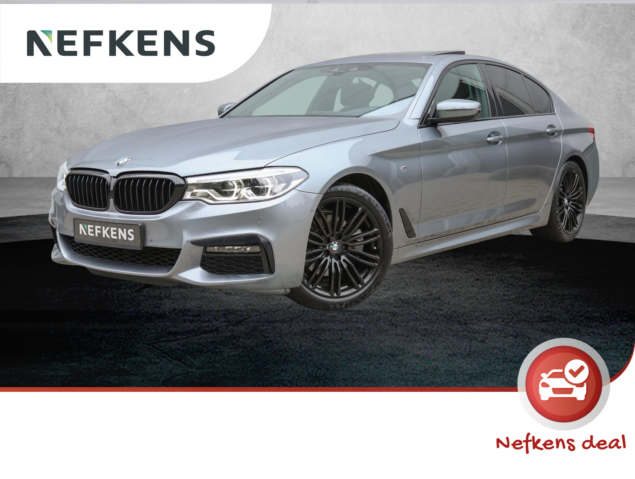 BMW 5 Serie 520i High Executive (M-sport/S.stoelen/LEER/T.haak/Glazendak/Elek.klep/NL Auto!)