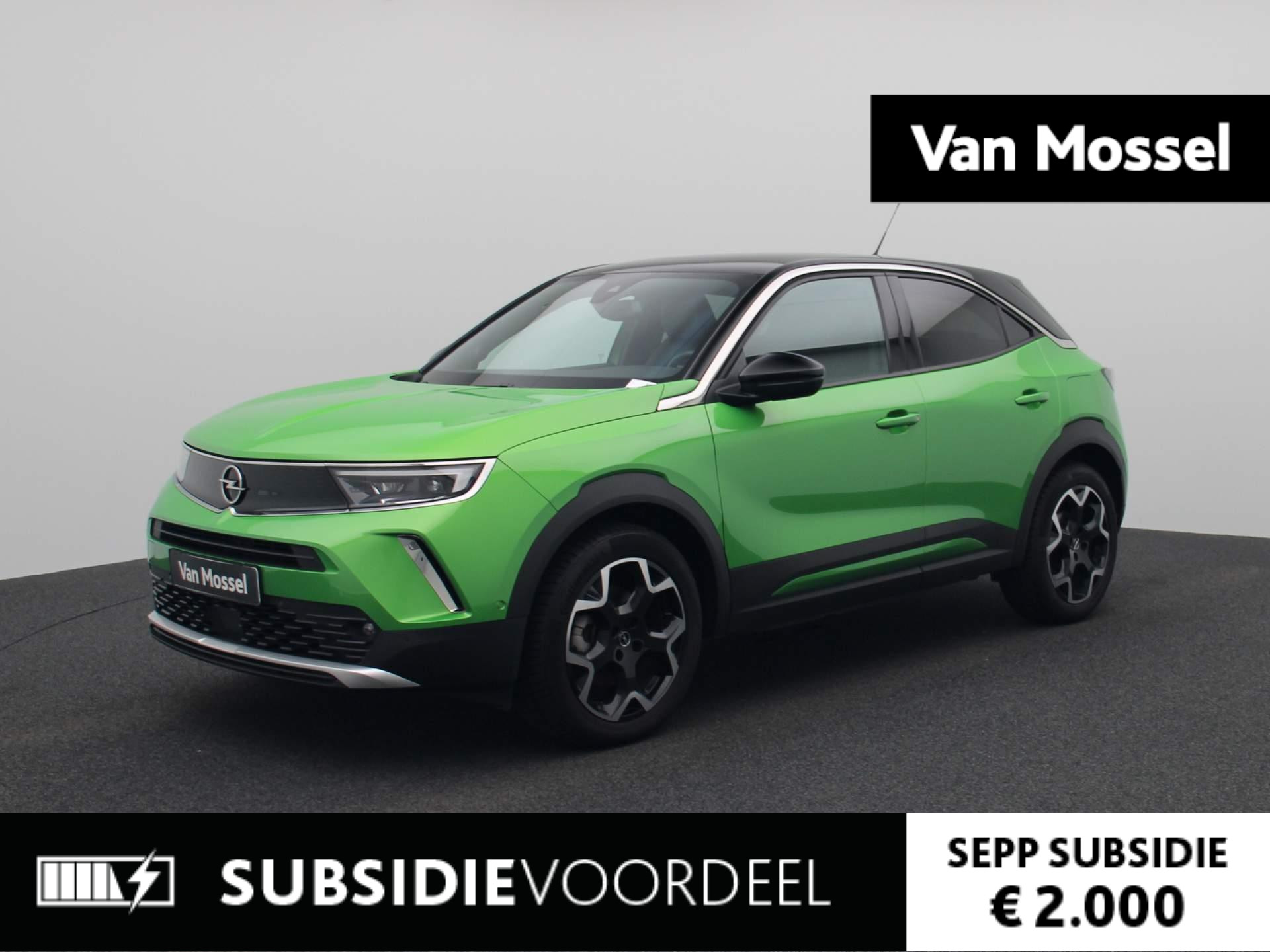 Opel Mokka-e Ultimate 50-kWh | Warmtepomp | Apple-Android Play | Navi | Adaptive Cruise | Camera | PDC V+A | Keyless Go+Entry | Matrix LED | Sfeerverlichting | Half-Leder |
