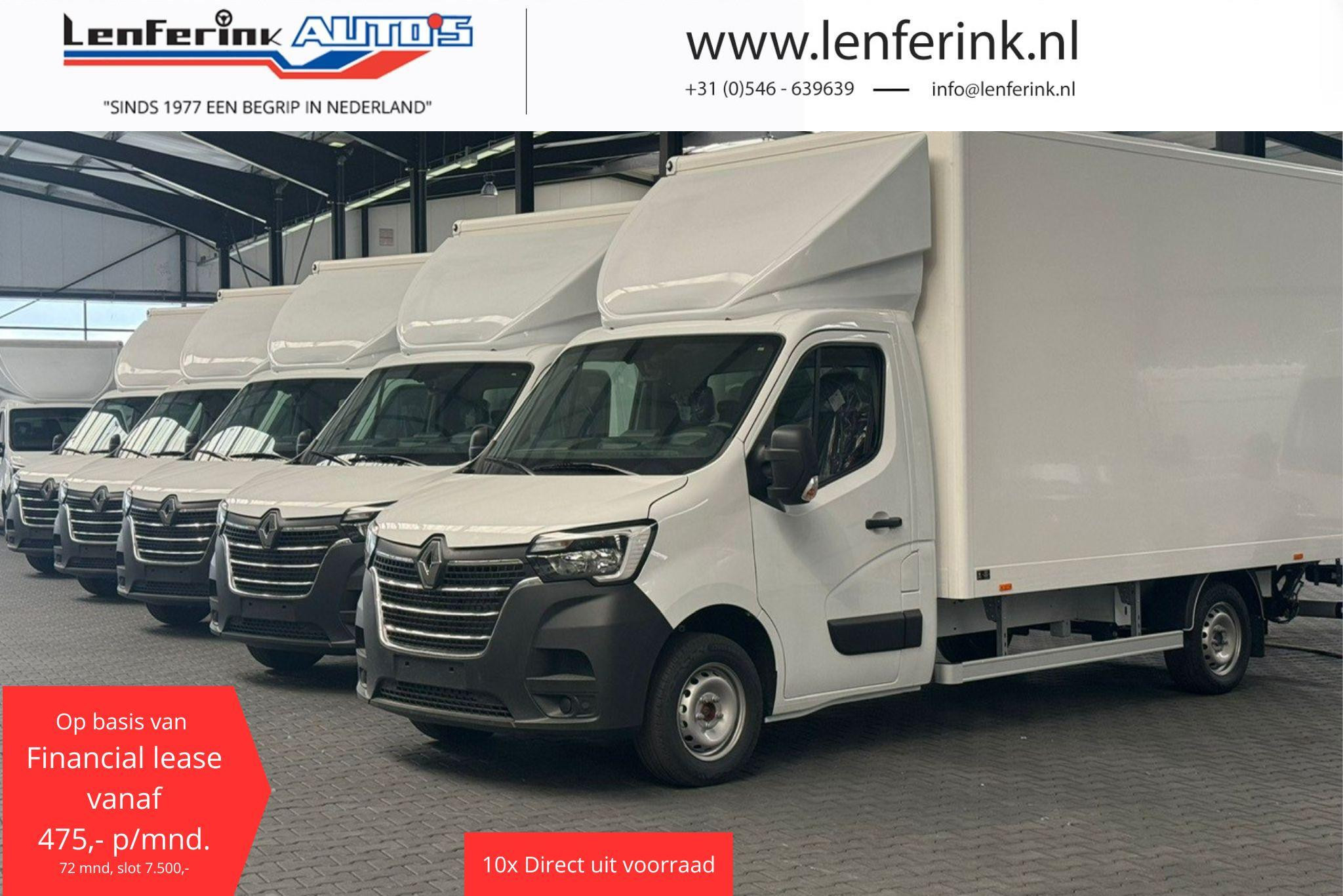 Renault Master 2.3 DCi 165 pk Bakwagen met Laadklep en Zijdeur R Airco, Cruise Control, LxBxH 420x210x232 cm, Nieuw