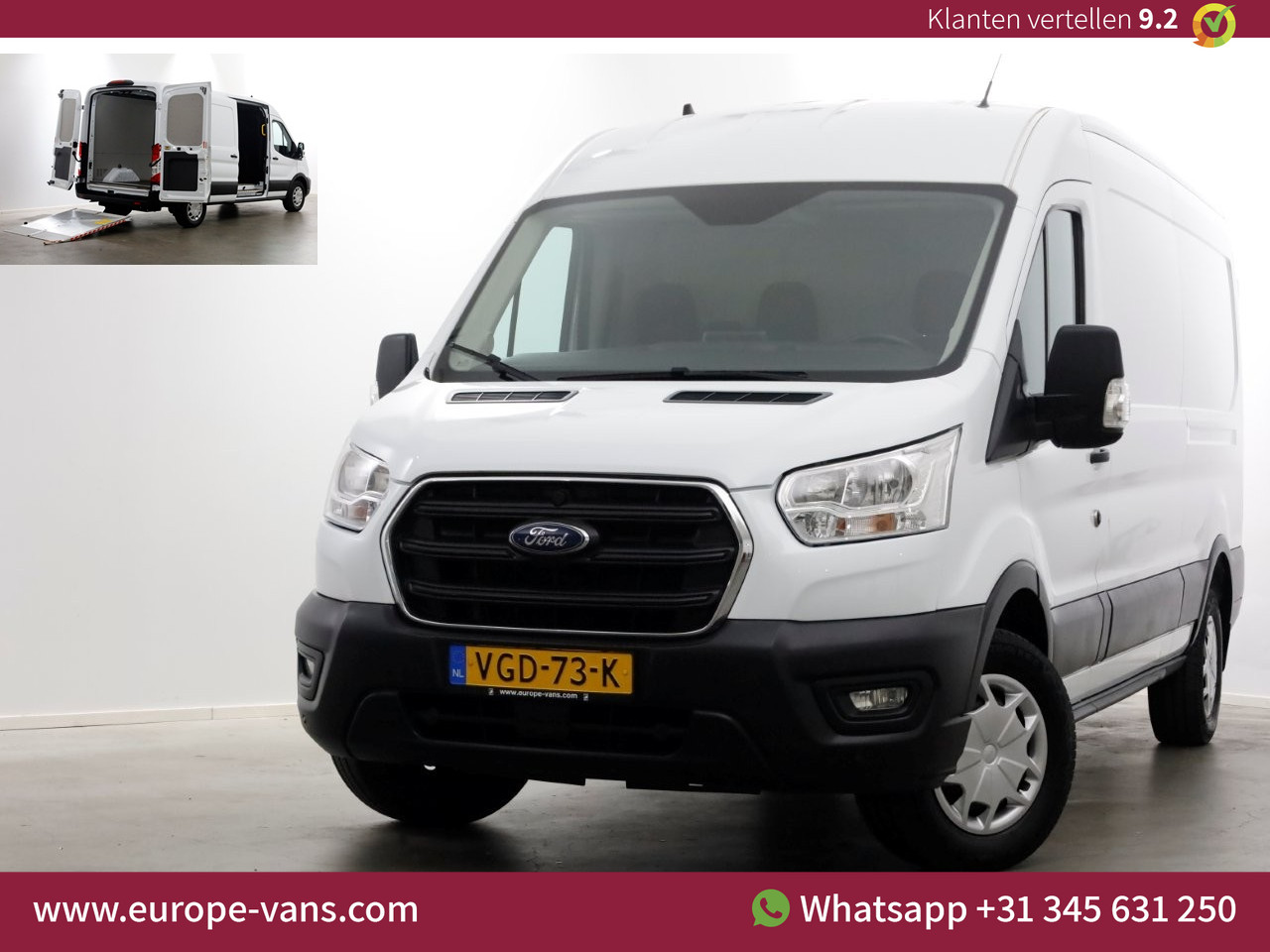 Ford Transit 350 2.0 TDCI 130pk RWD L3H2 Trend Airco/Navi/Laadklep 500kg 06-2020