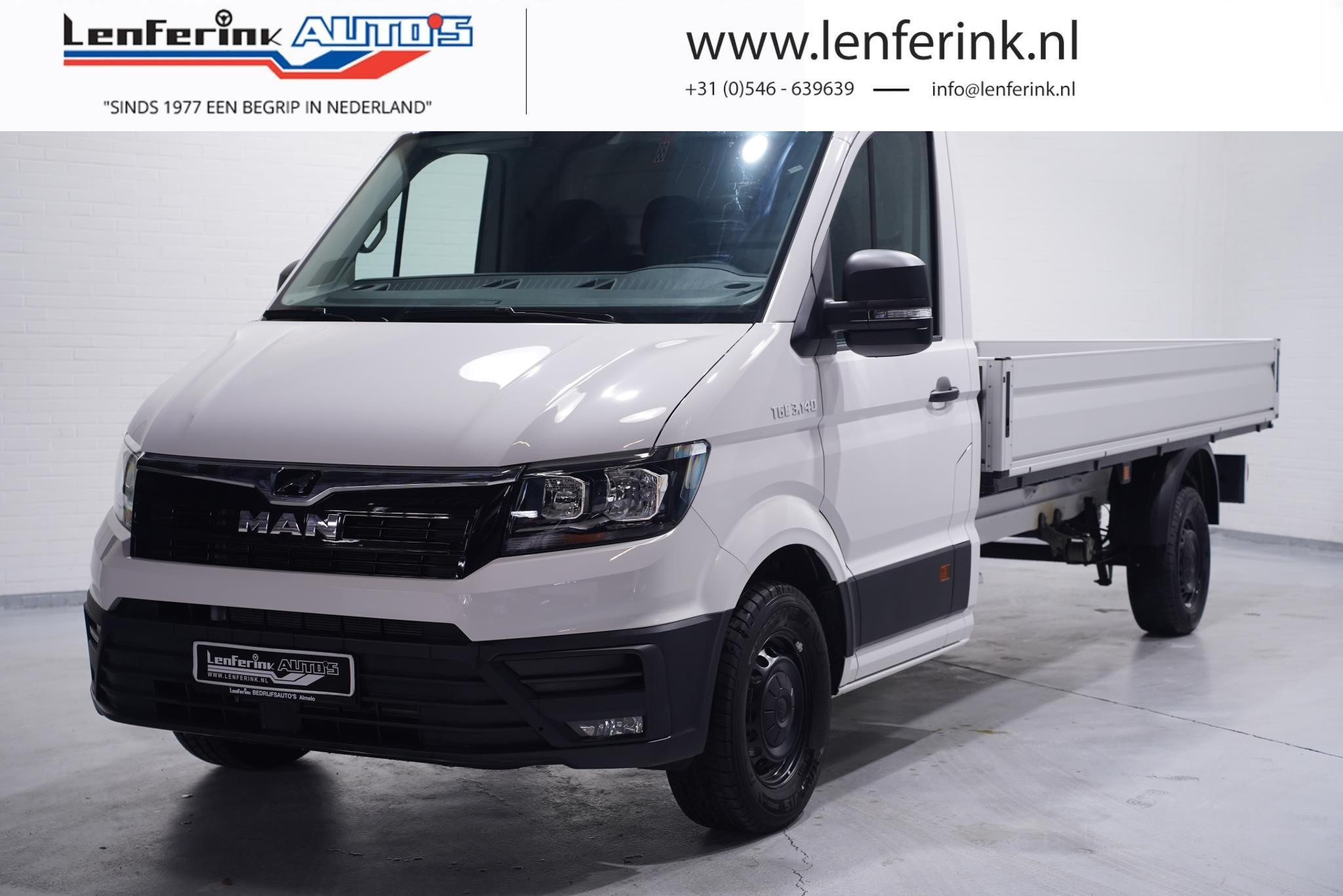 MAN TGE 2.0 TDI 140 pk L4 Pick Up / Open Laadbak Nieuw Airco, Apple Carplay, Cruise Control, Geveerde Stoel, LxBxH 430x203x40 cm, 3-Zits