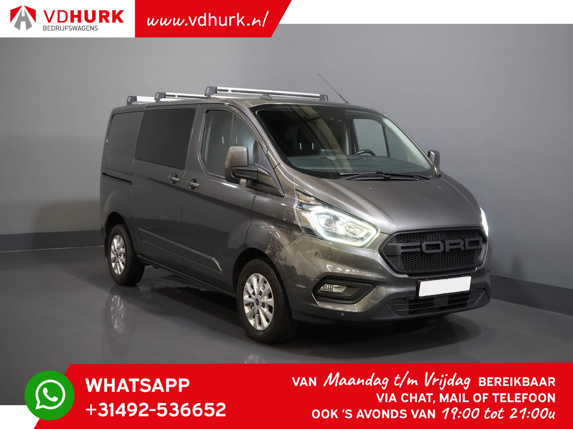 Ford Transit Custom 2.0 TDCI 130 pk Aut. DC Dubbel Cabine LIMITED 2x Schuifdeur/ CarPlay/ Stoelverw./ Cruise/ LMV/ Navi/ Cruise/ PDC V+A/ Trekhaak