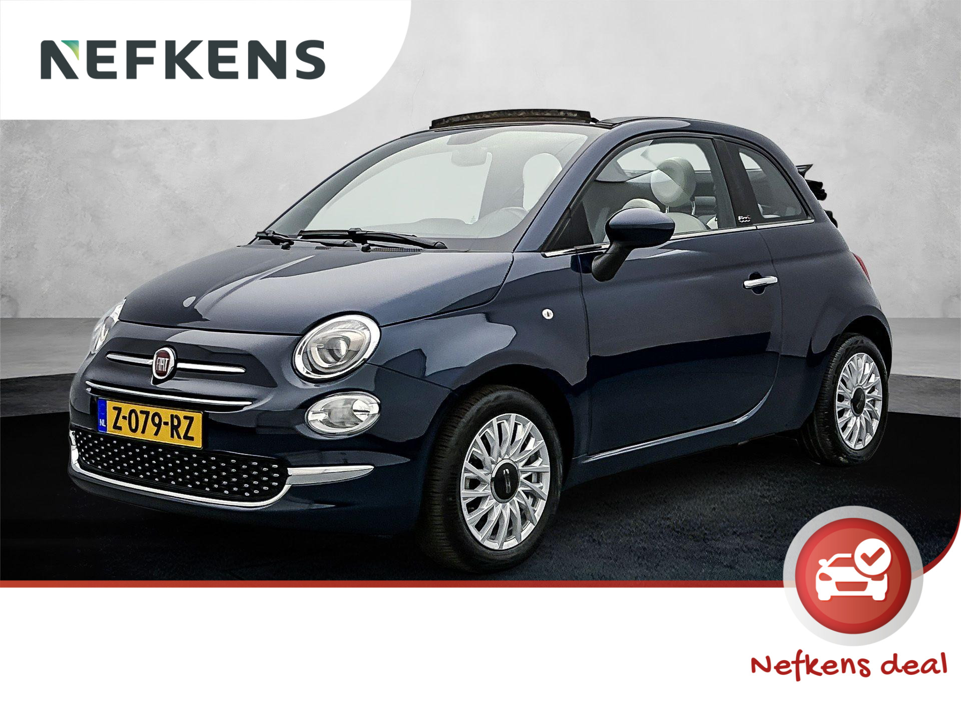 Fiat 500C 69pk Dolcevita | Halfleer | Navigatie via Apple Carplay/Android Auto | Climate Control | Cruise Control | 15" Lichtmetalen Velgen |